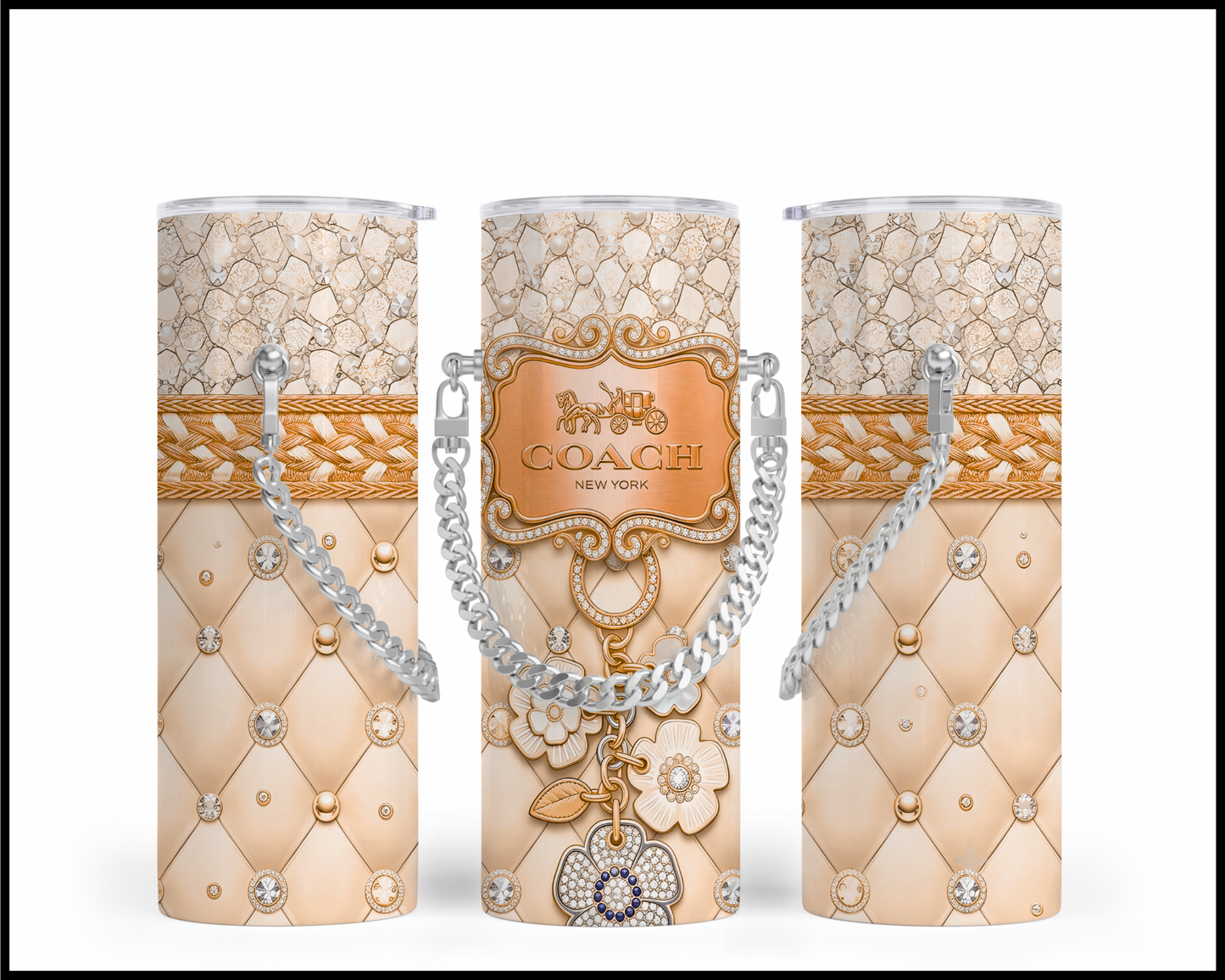Designer Handbag Inspired Chain Tumbler (354)
