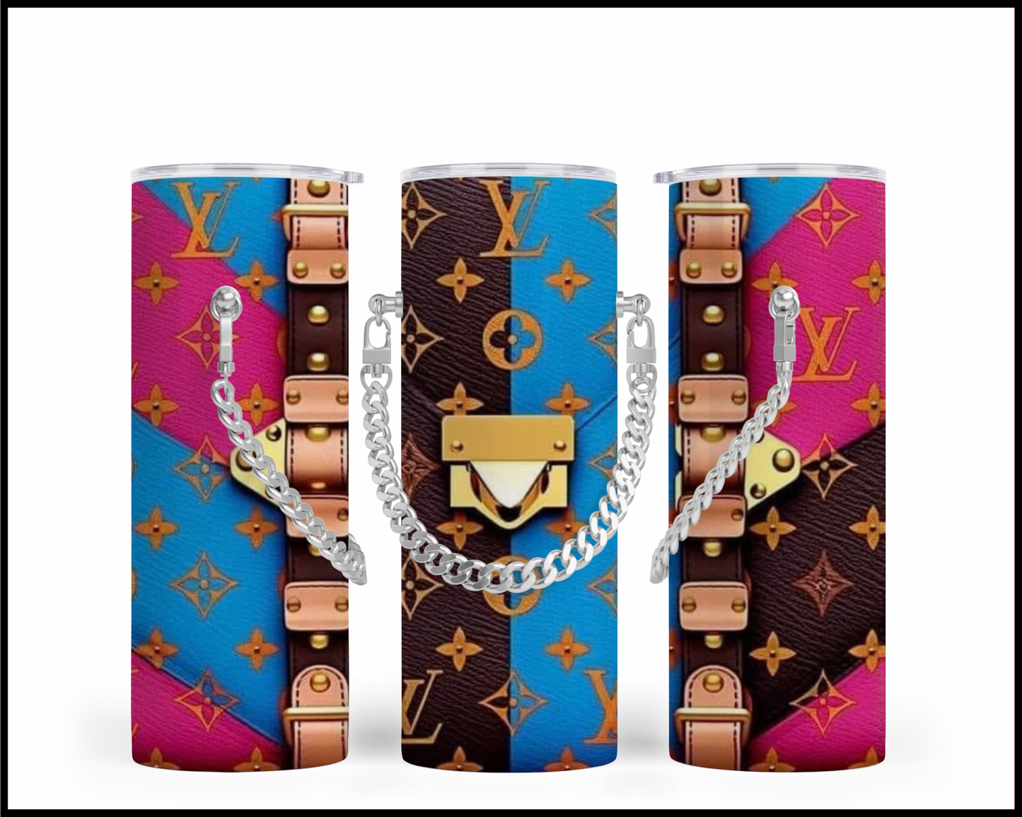 Designer Handbag Inspired Chain Tumbler (065)