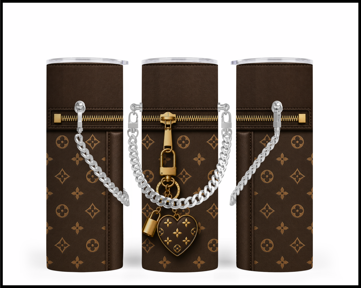 Designer Handbag Inspired Chain Tumbler (073)