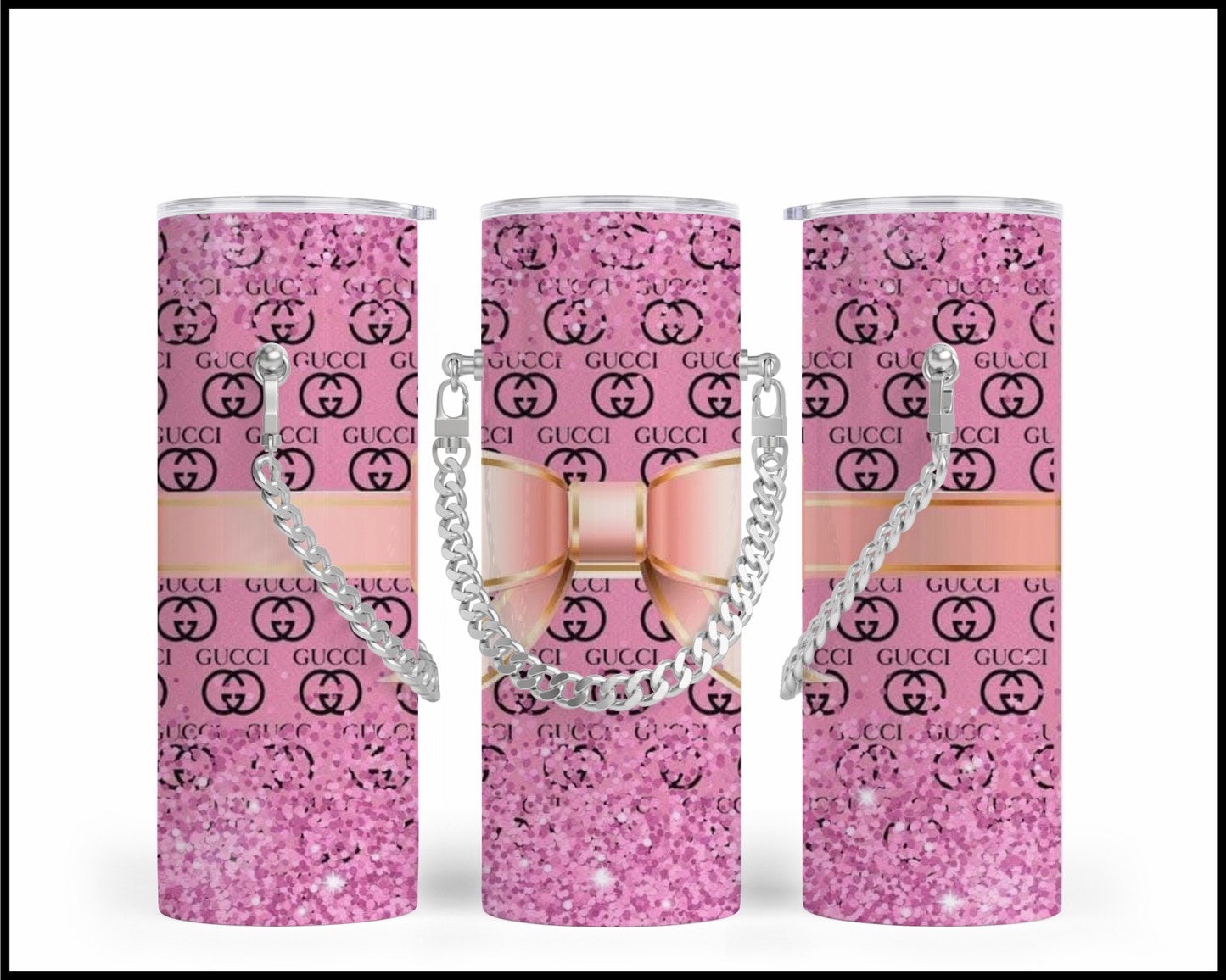 Designer Handbag Inspired Chain Tumbler (051)