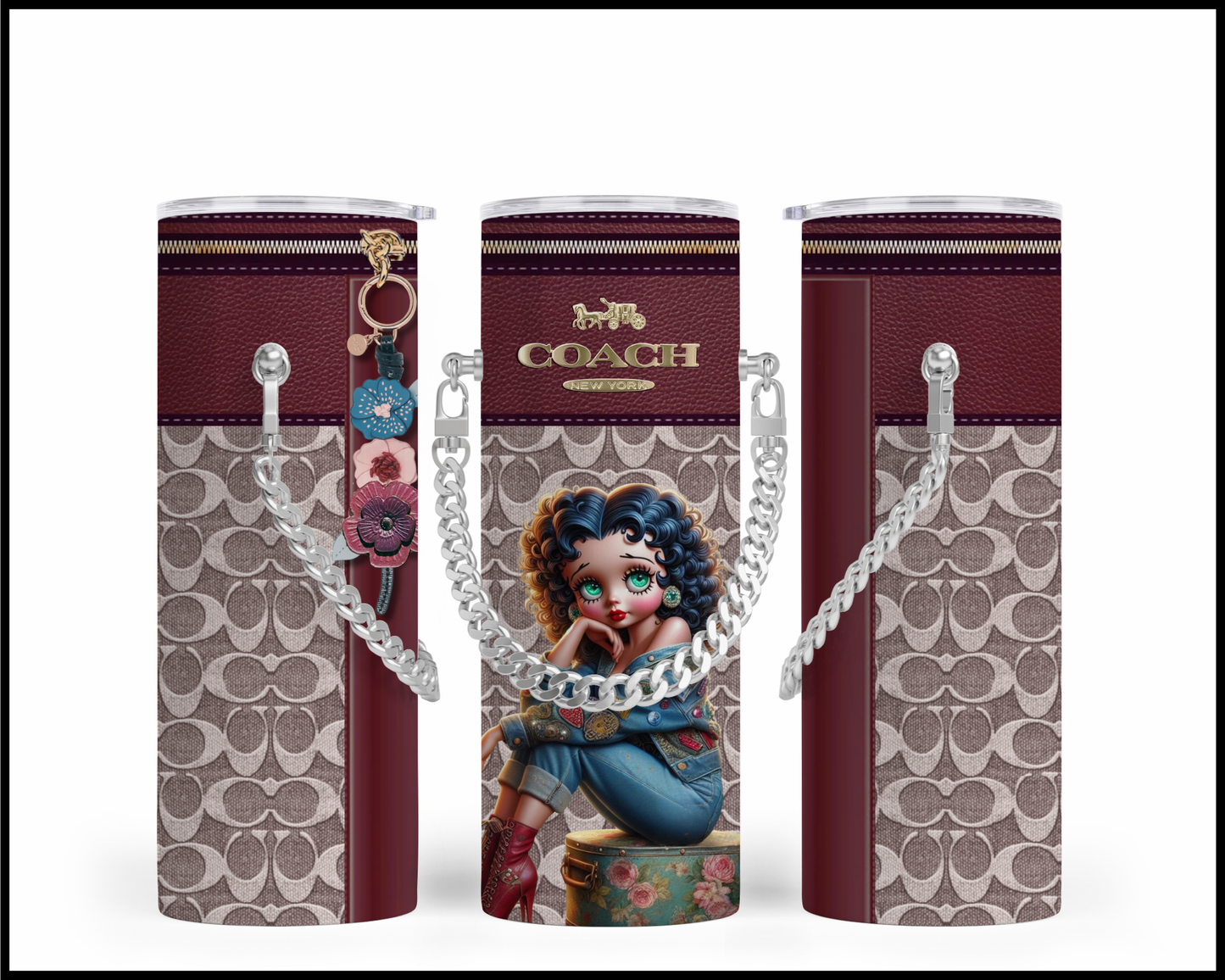 Designer Handbag Inspired Chain Tumbler (103)