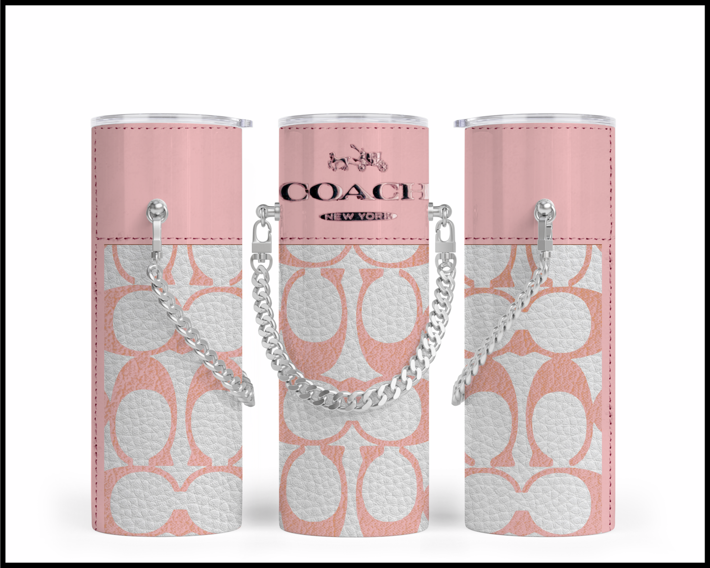 Designer Handbag Inspired Chain Tumbler (263)
