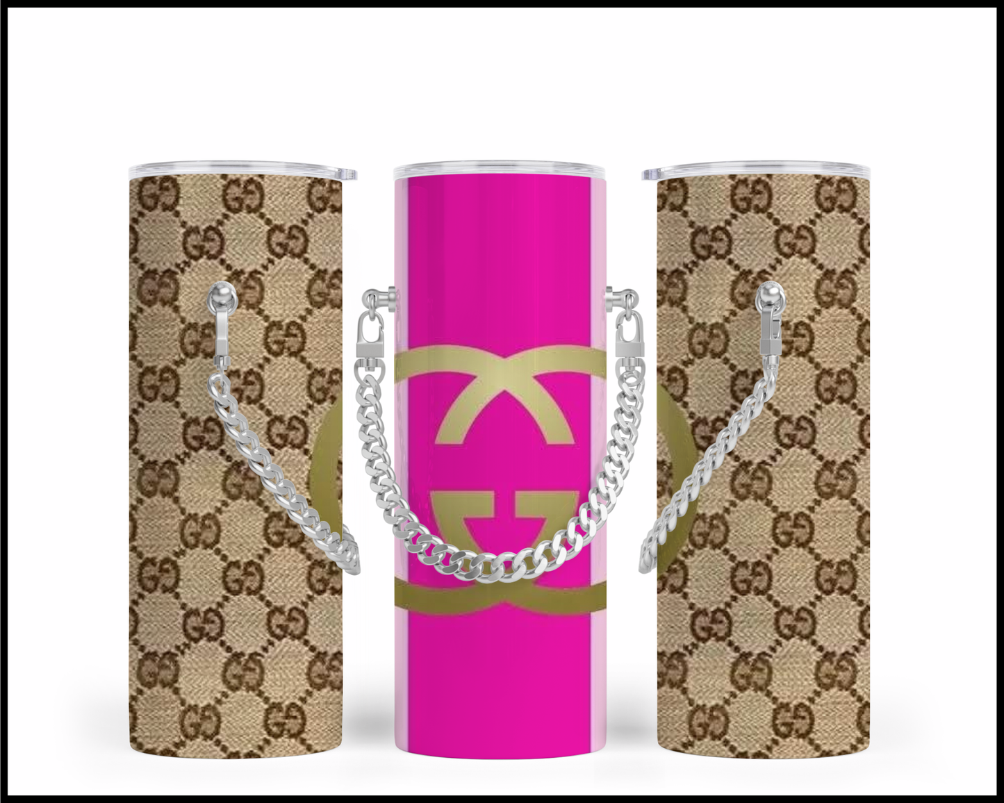 Designer Handbag Inspired Chain Tumbler (052)