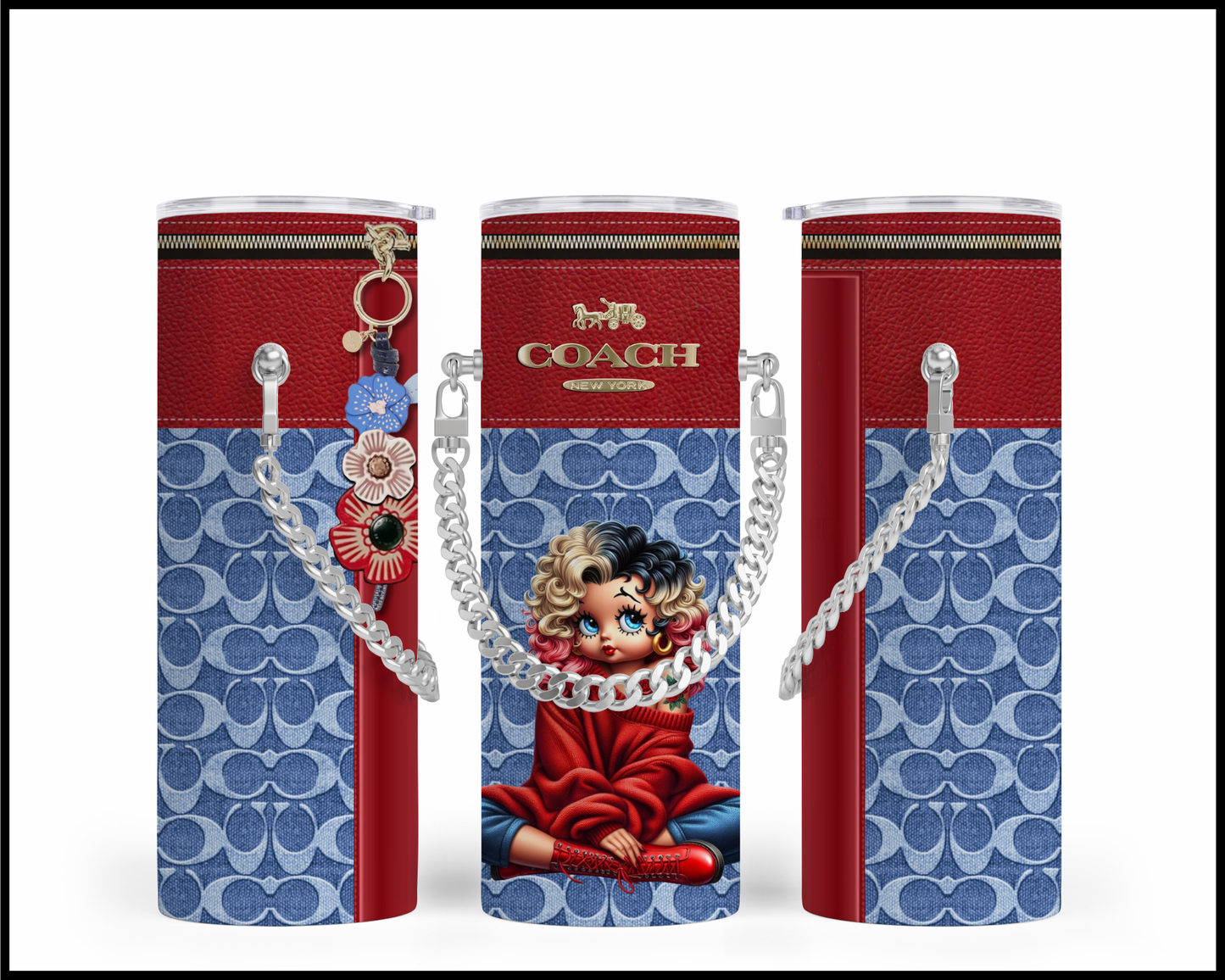 Designer Handbag Inspired Chain Tumbler (105)