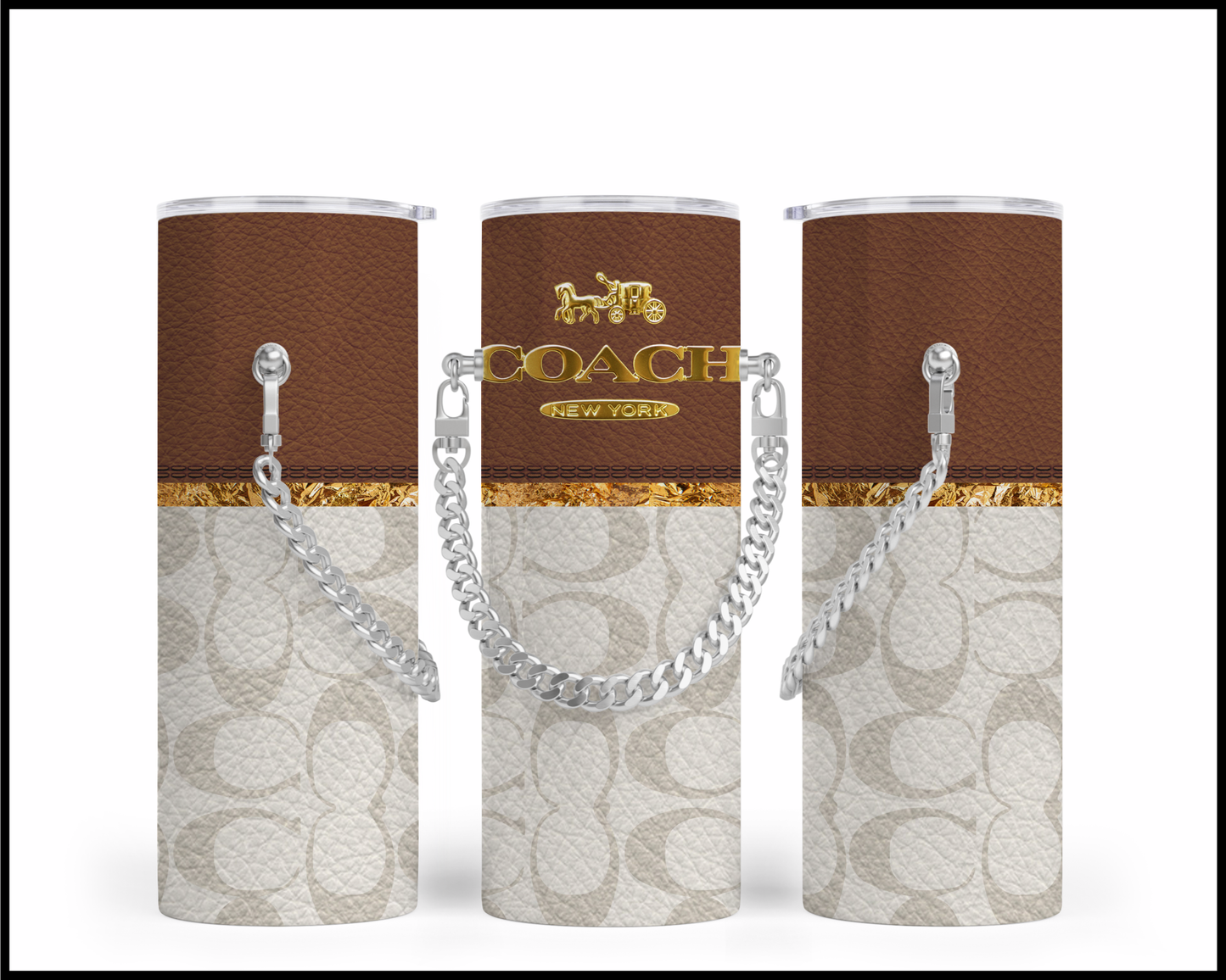 Designer Handbag Inspired Chain Tumbler (280)