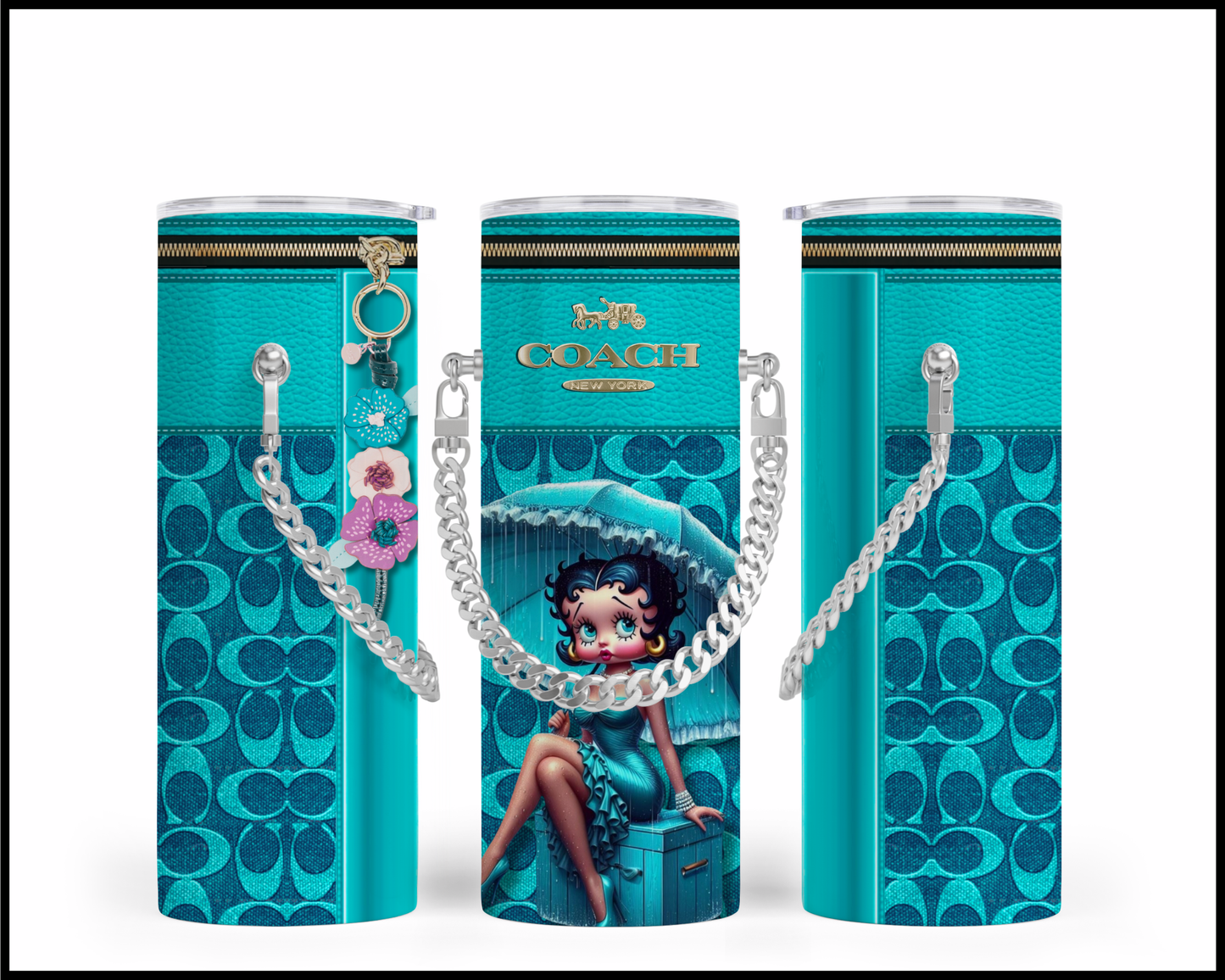 Designer Handbag Inspired Chain Tumbler (104)