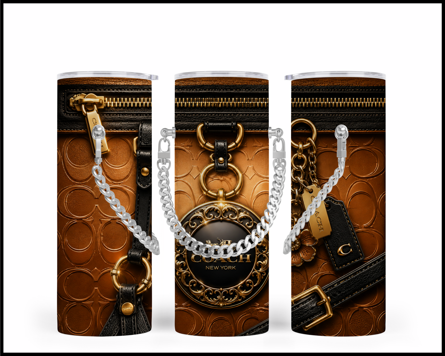 Designer Handbag Inspired Chain Tumbler (357)
