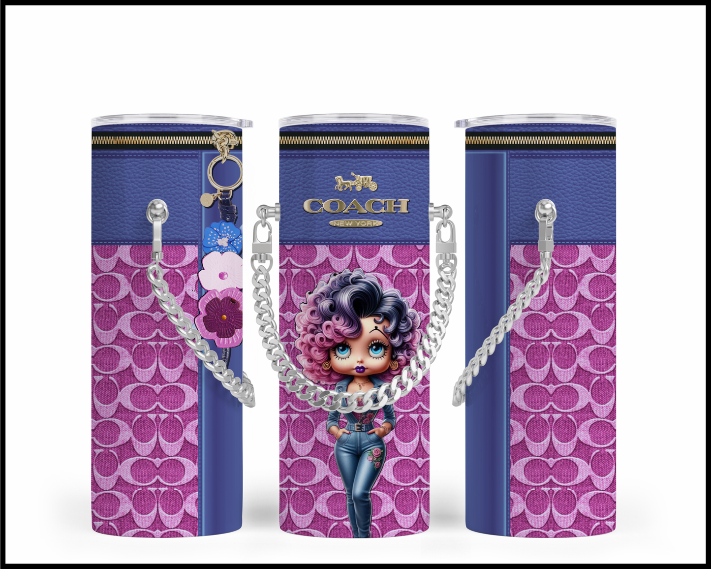 Designer Handbag Inspired Chain Tumbler (106)