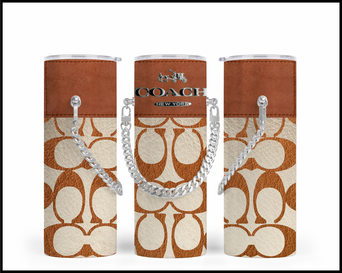 Designer Handbag Inspired Chain Tumbler (265)