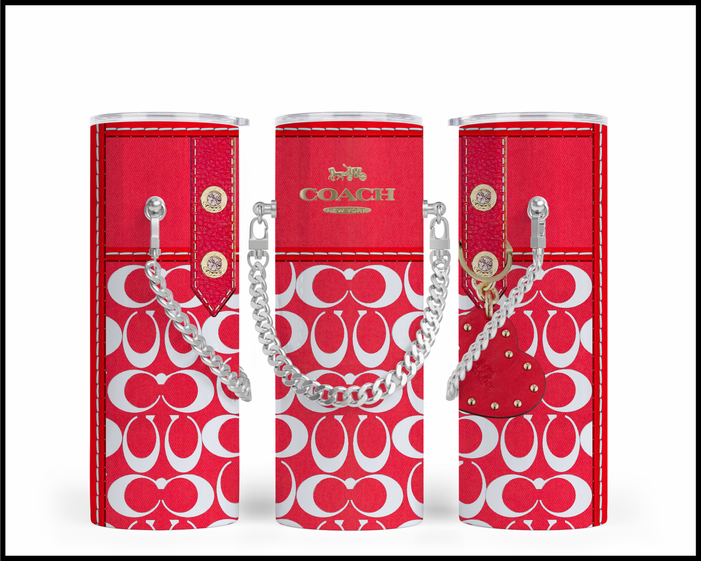 Designer Handbag Inspired Chain Tumbler (086)