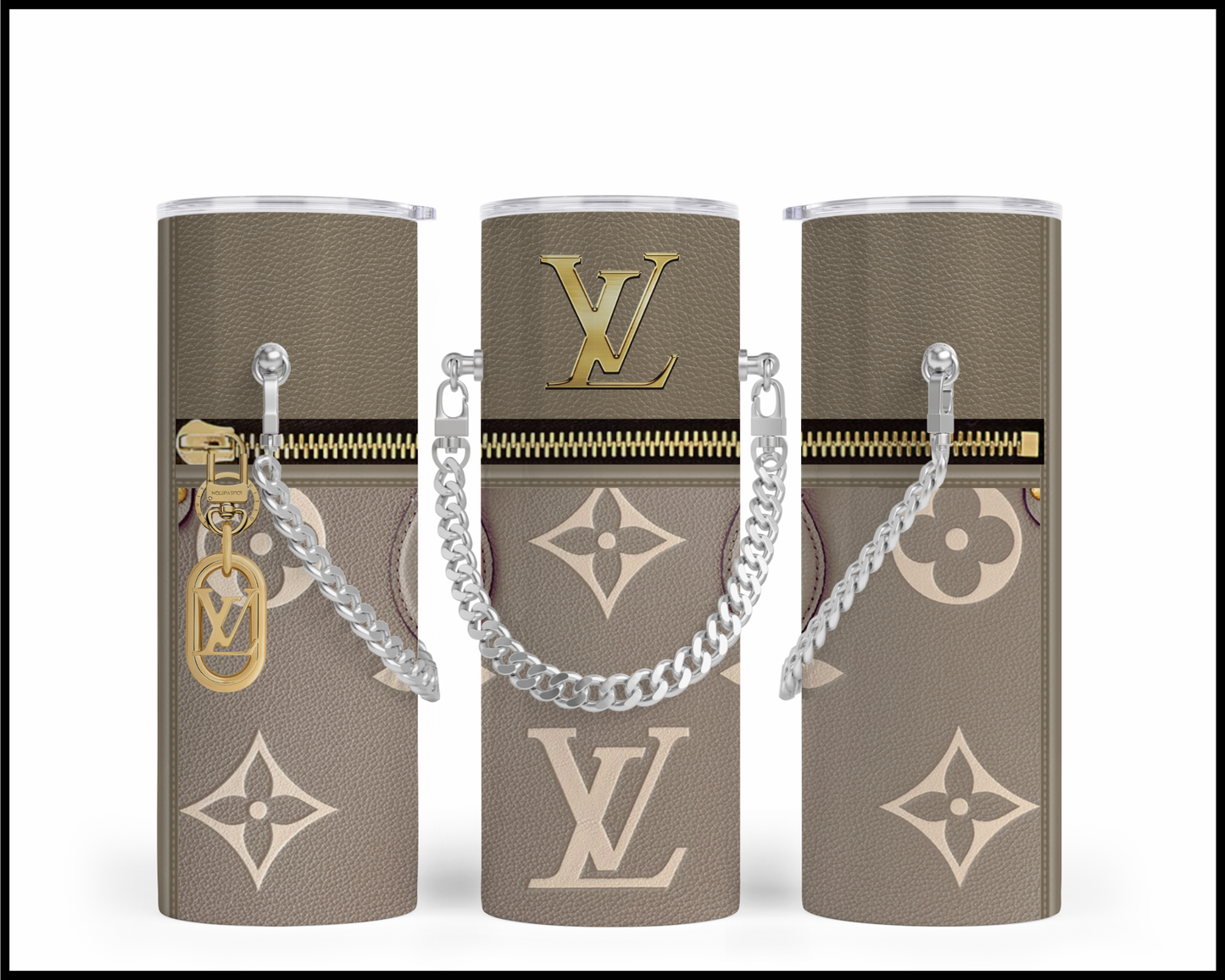 Designer Handbag Inspired Chain Tumbler (014)