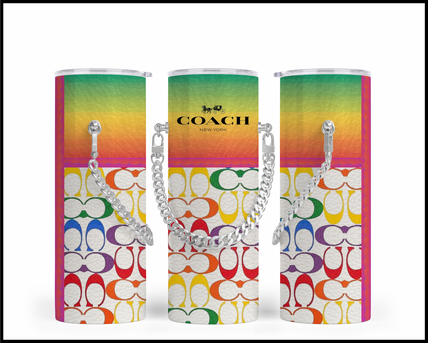 Designer Handbag Inspired Chain Tumbler (107)
