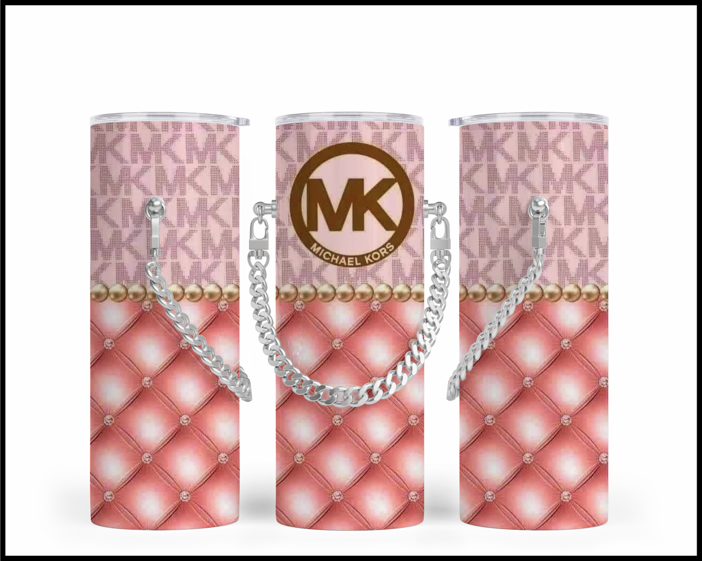 Designer Handbag Inspired Chain Tumbler (025)