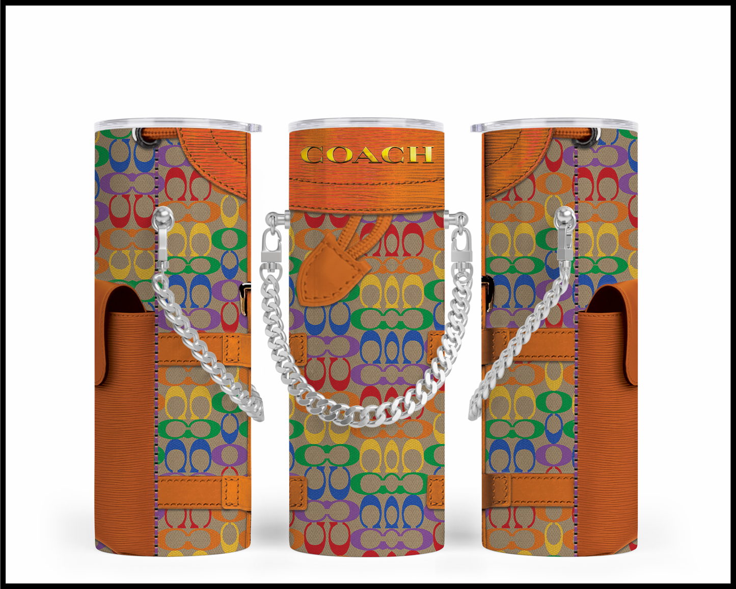 Designer Handbag Inspired Chain Tumbler (295)