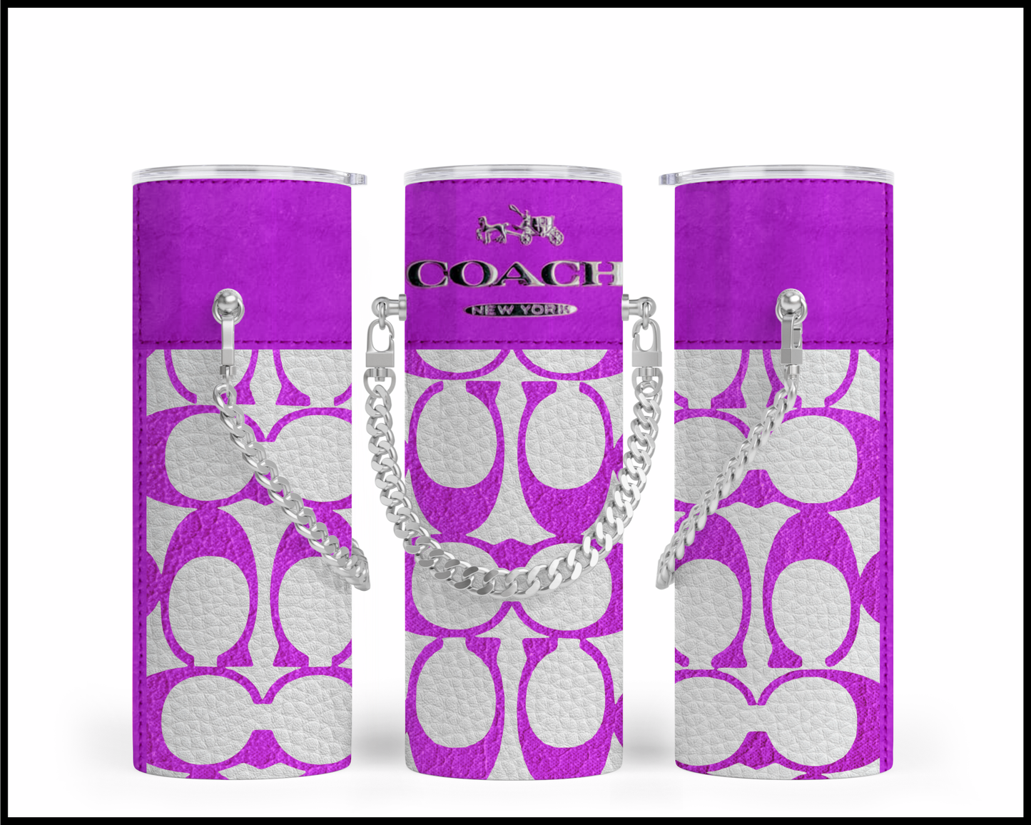 Designer Handbag Inspired Chain Tumbler (253)
