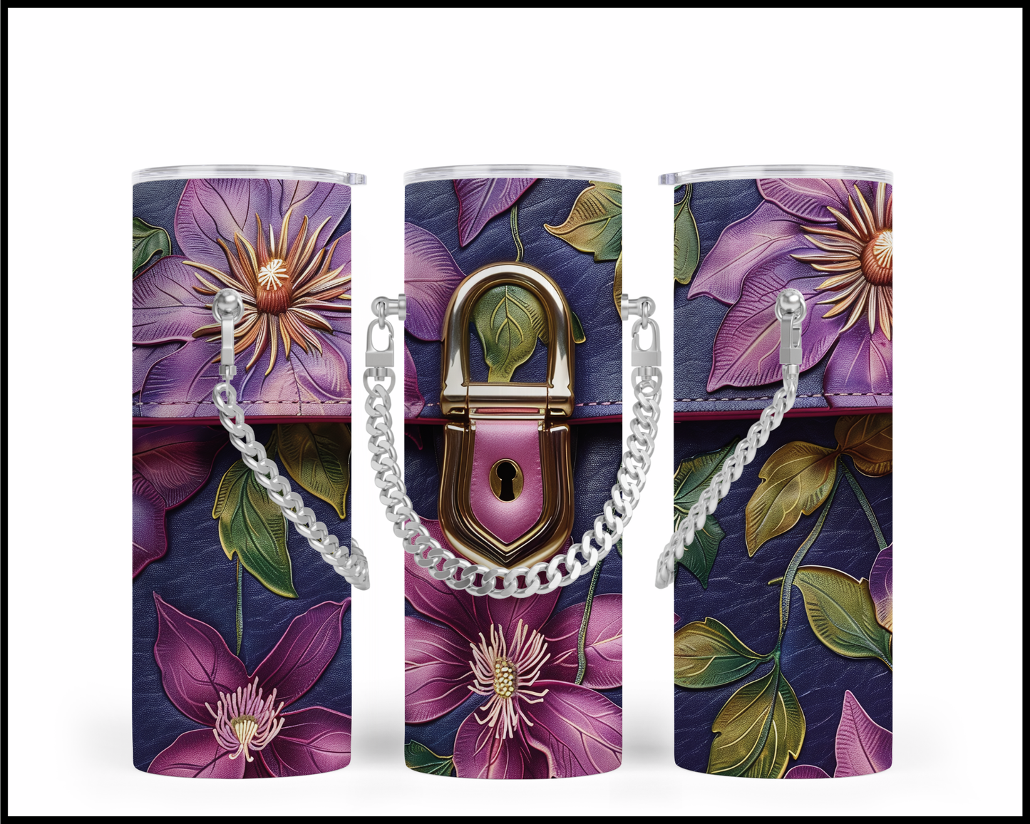Designer Handbag Inspired Chain Tumbler (127)