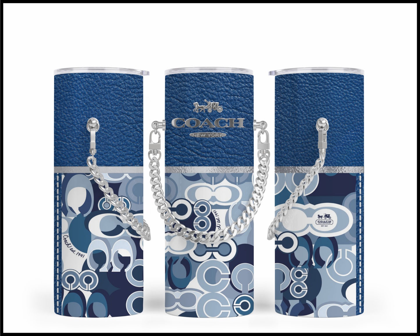 Designer Handbag Inspired Chain Tumbler (127)