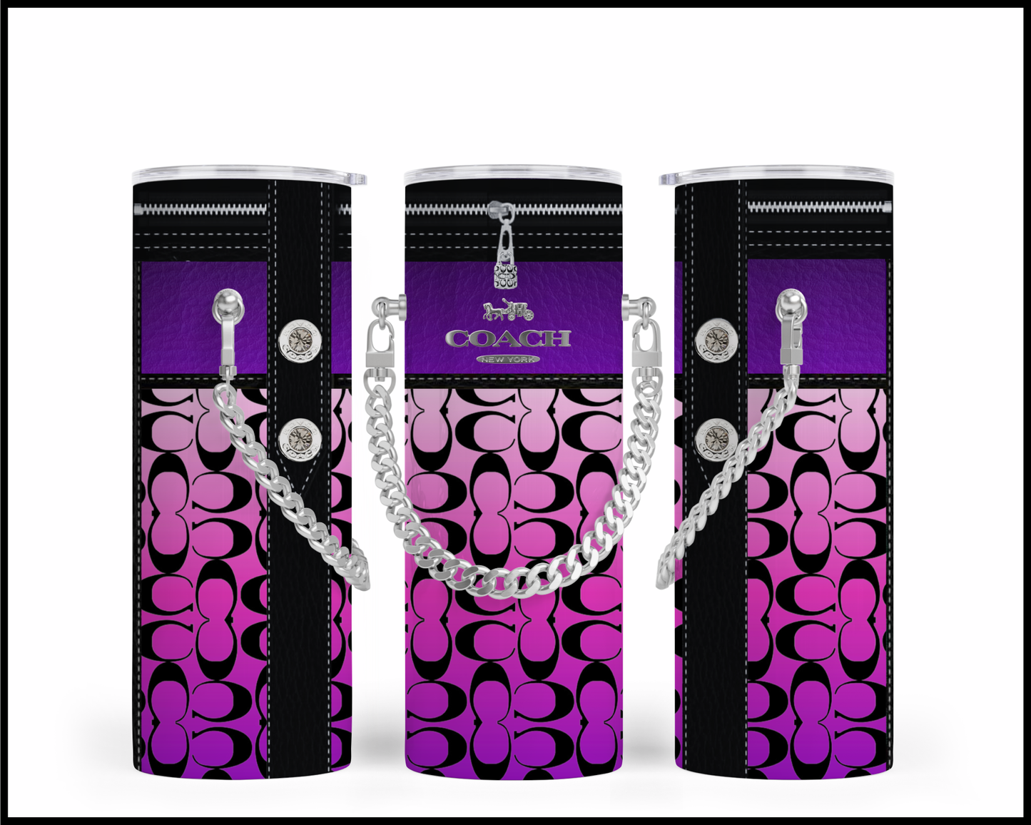 Designer Handbag Inspired Chain Tumbler (110)
