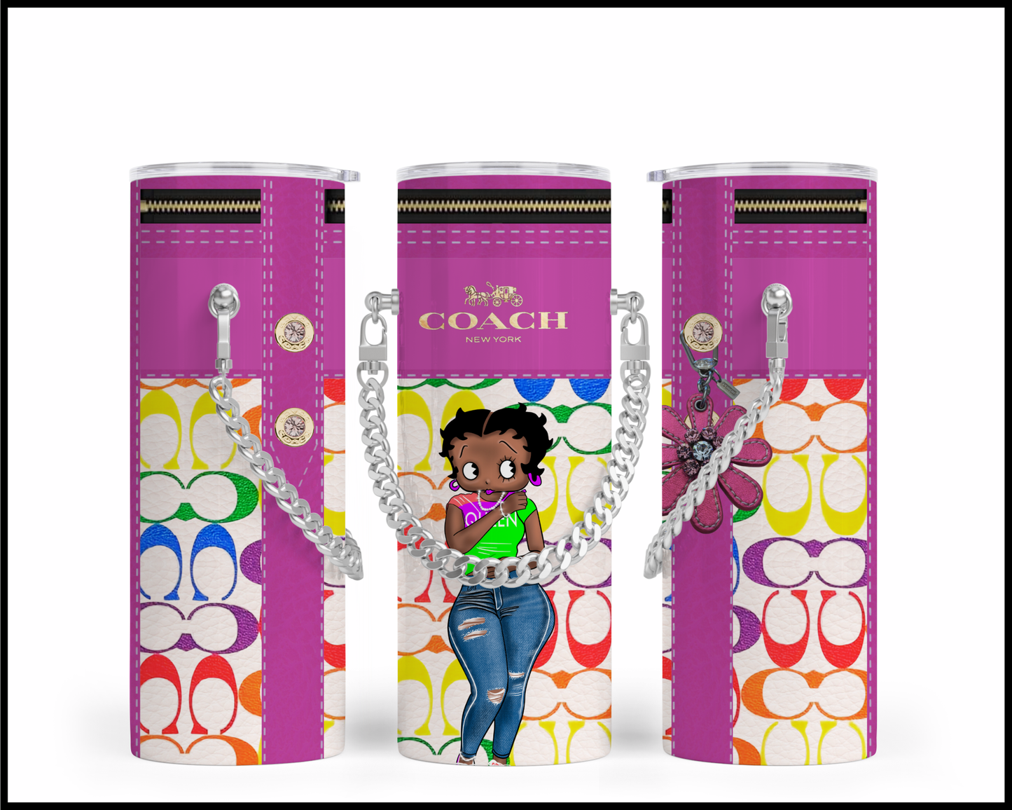 Designer Handbag Inspired Chain Tumbler (082)