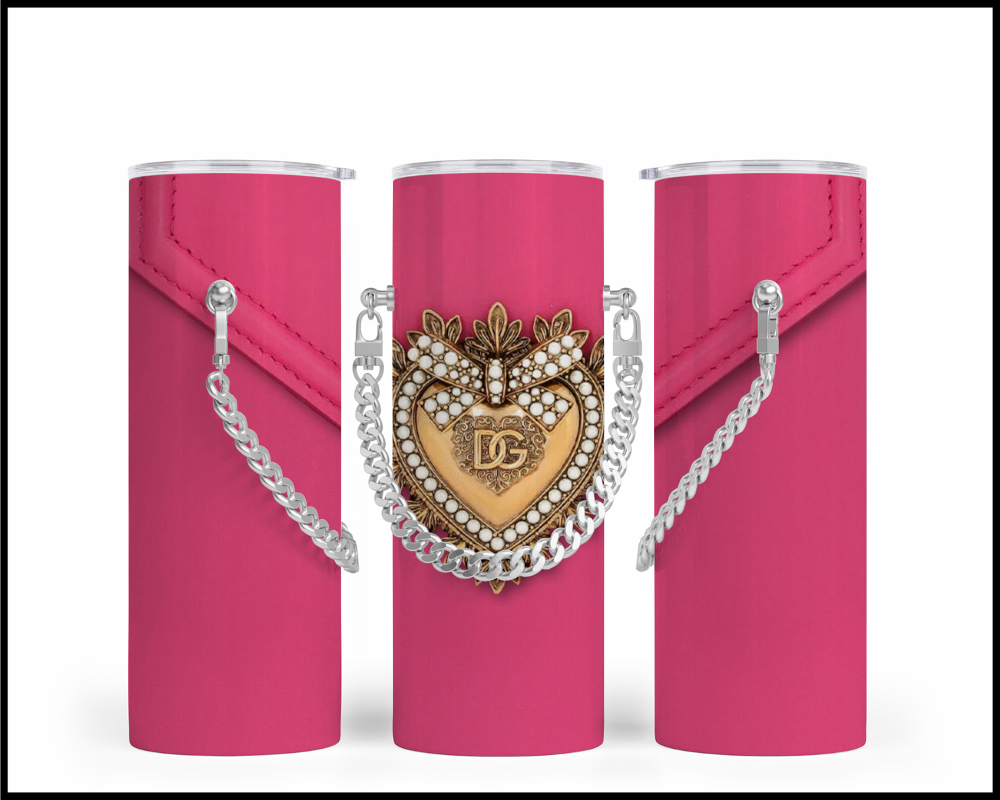 Designer Handbag Inspired Chain Tumbler (001)
