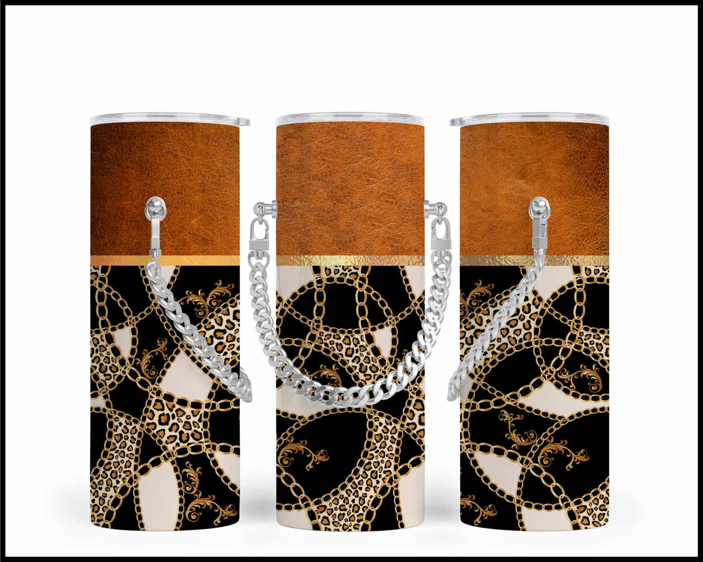 Designer Handbag Inspired Chain Tumbler (304)
