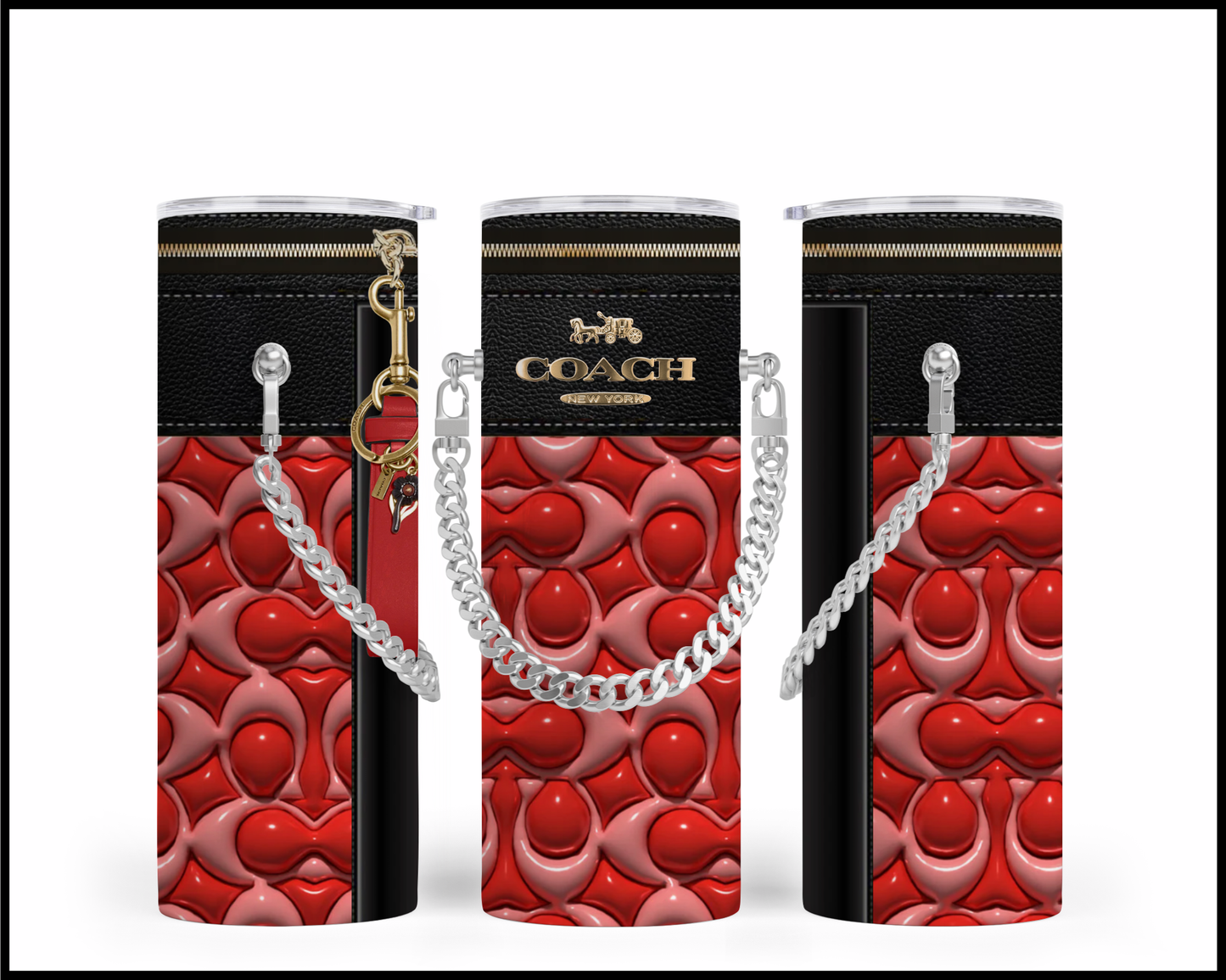 Designer Handbag Inspired Chain Tumbler (102)