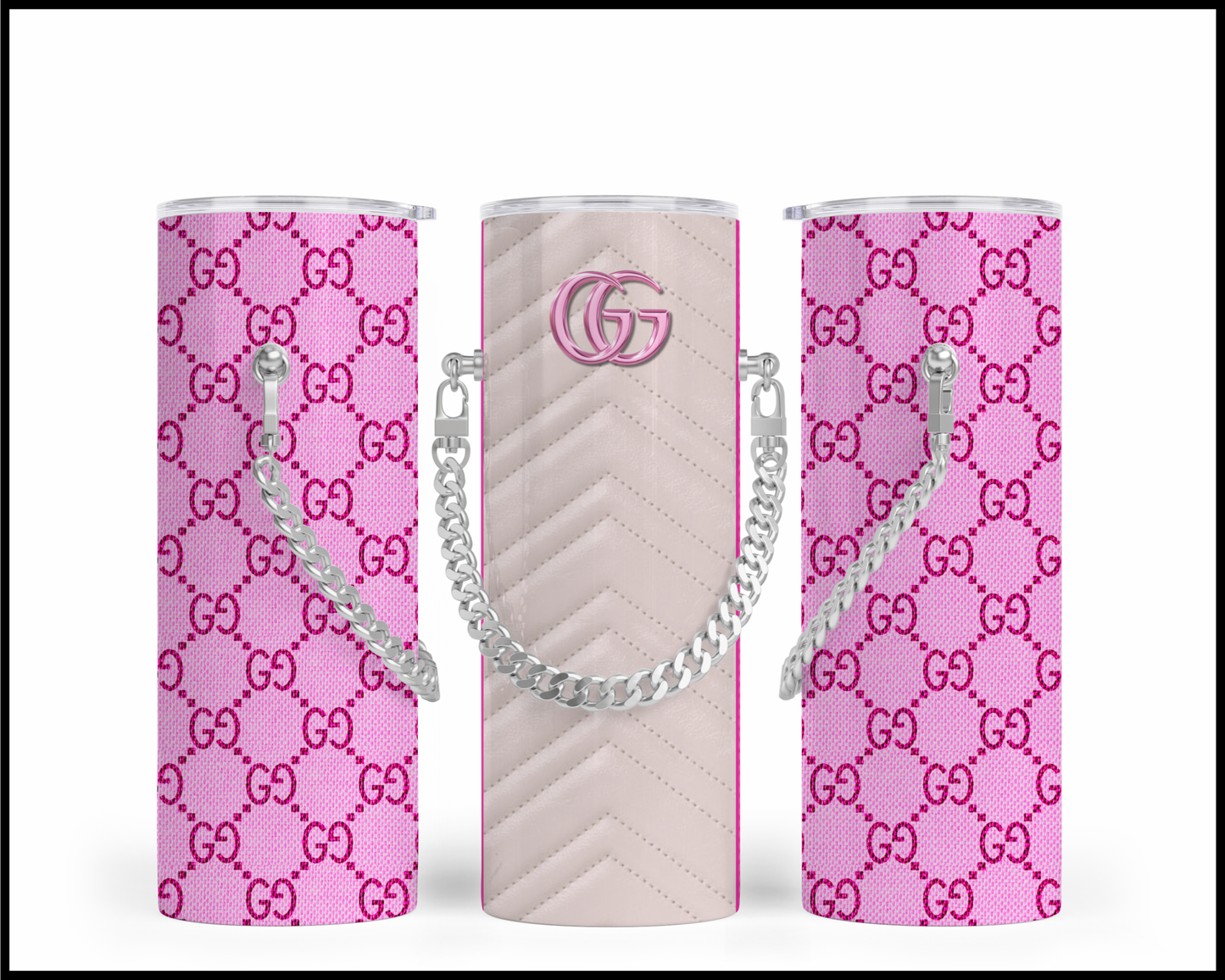 Designer Handbag Inspired Chain Tumbler (001)
