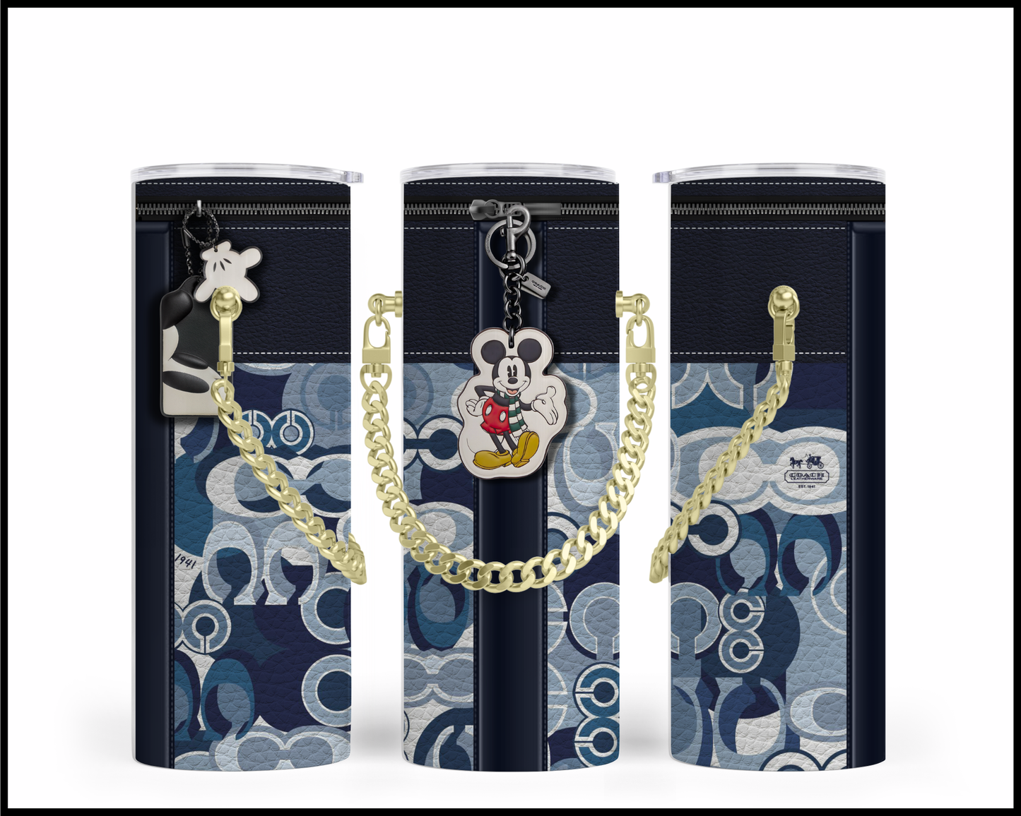 Designer Handbag Inspired Chain Tumbler (012)