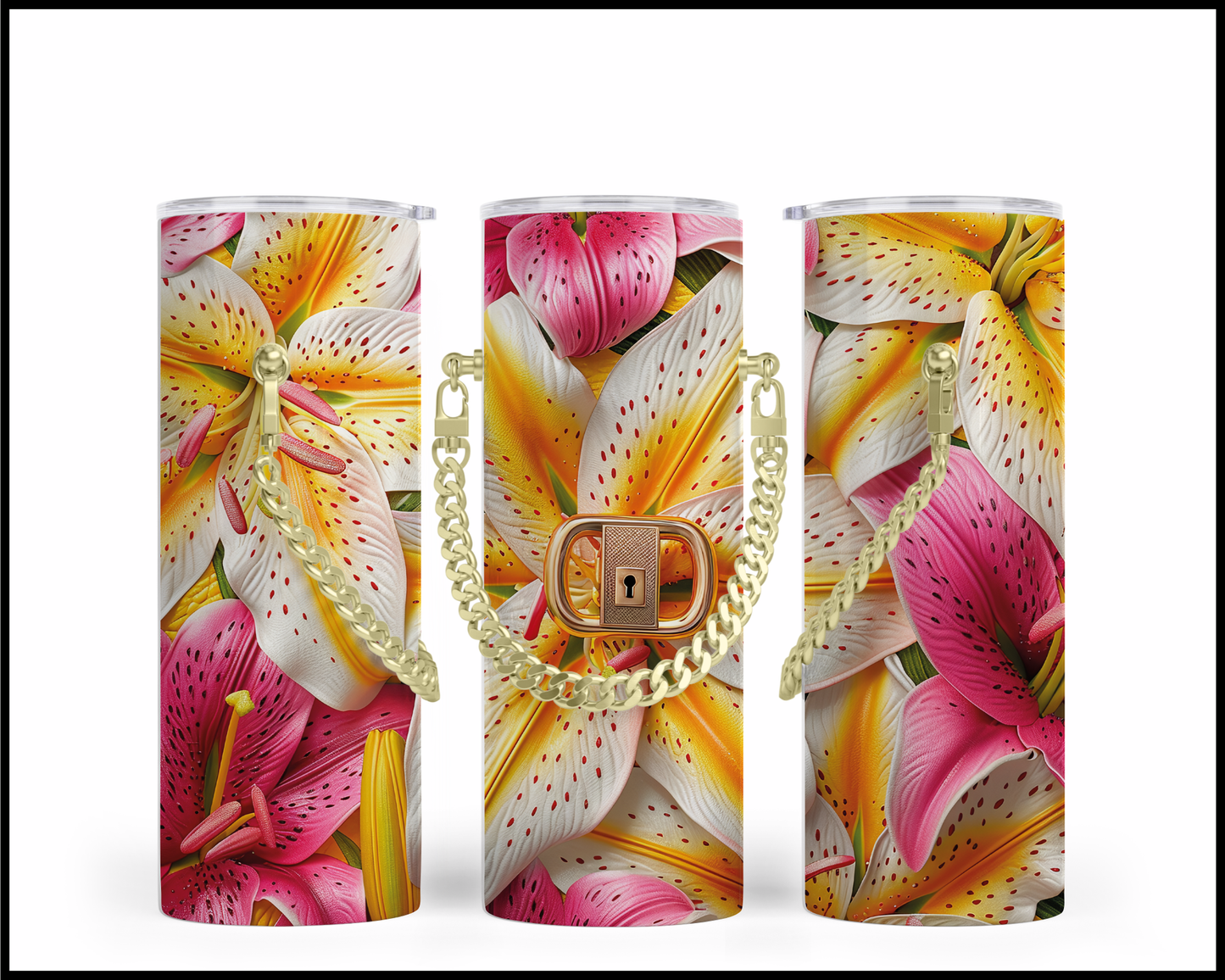 Designer Handbag Inspired Chain Tumbler (066)