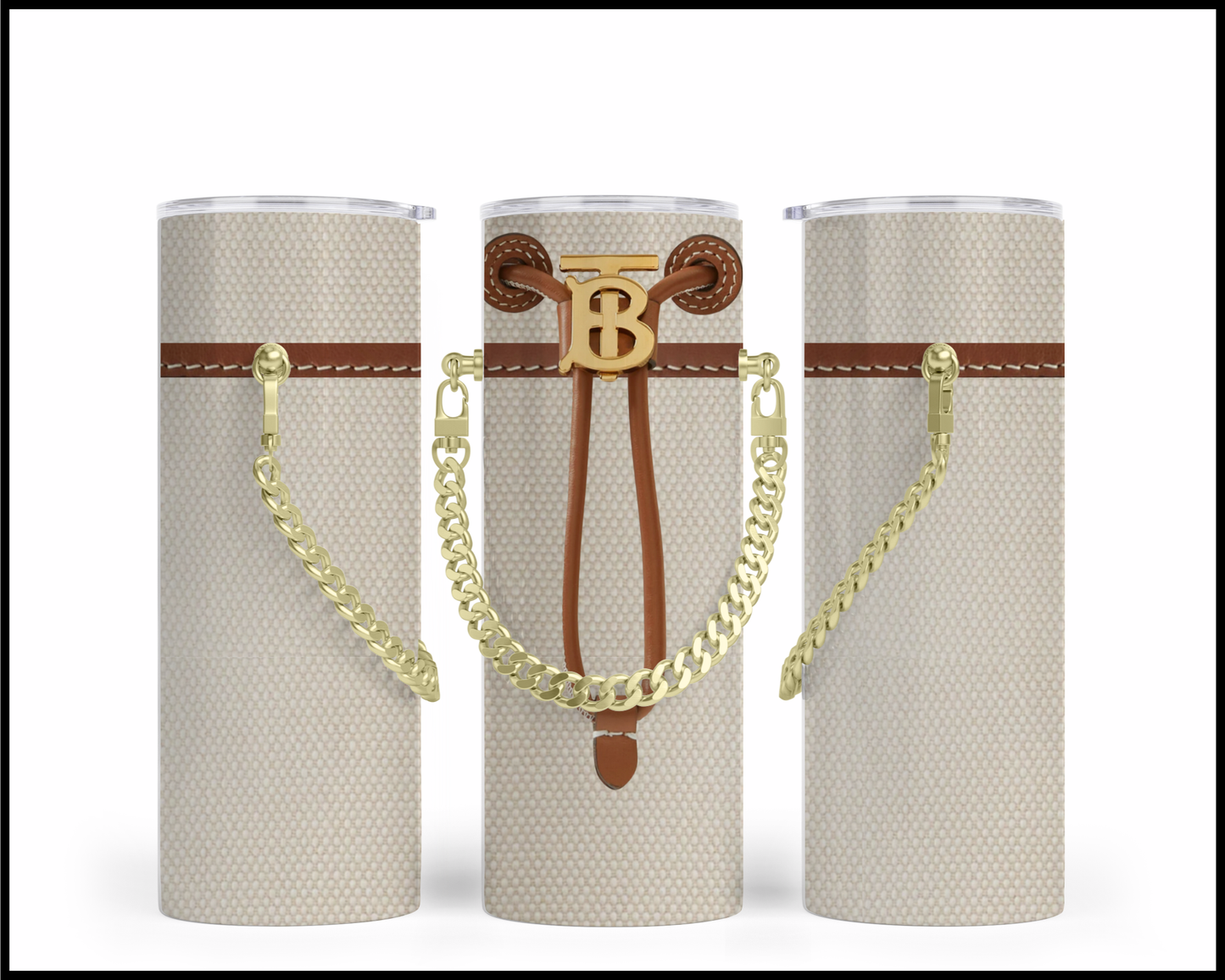 Designer Handbag Inspired Chain Tumbler (011)