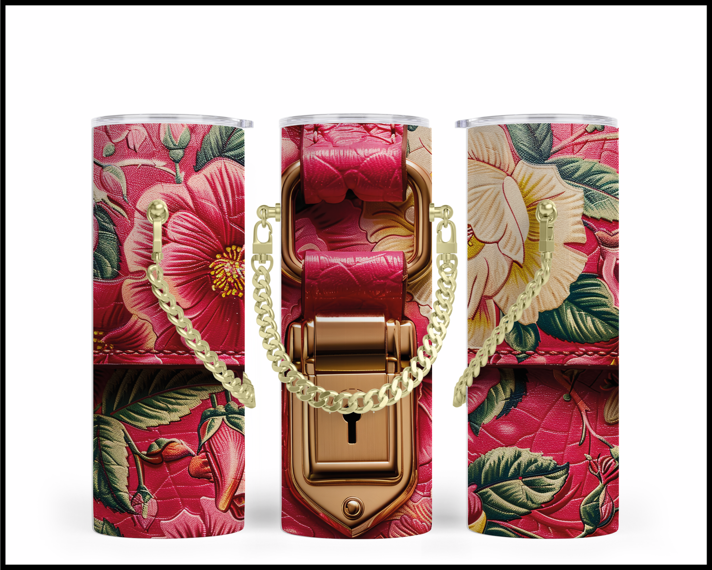 Designer Handbag Inspired Chain Tumbler (024)