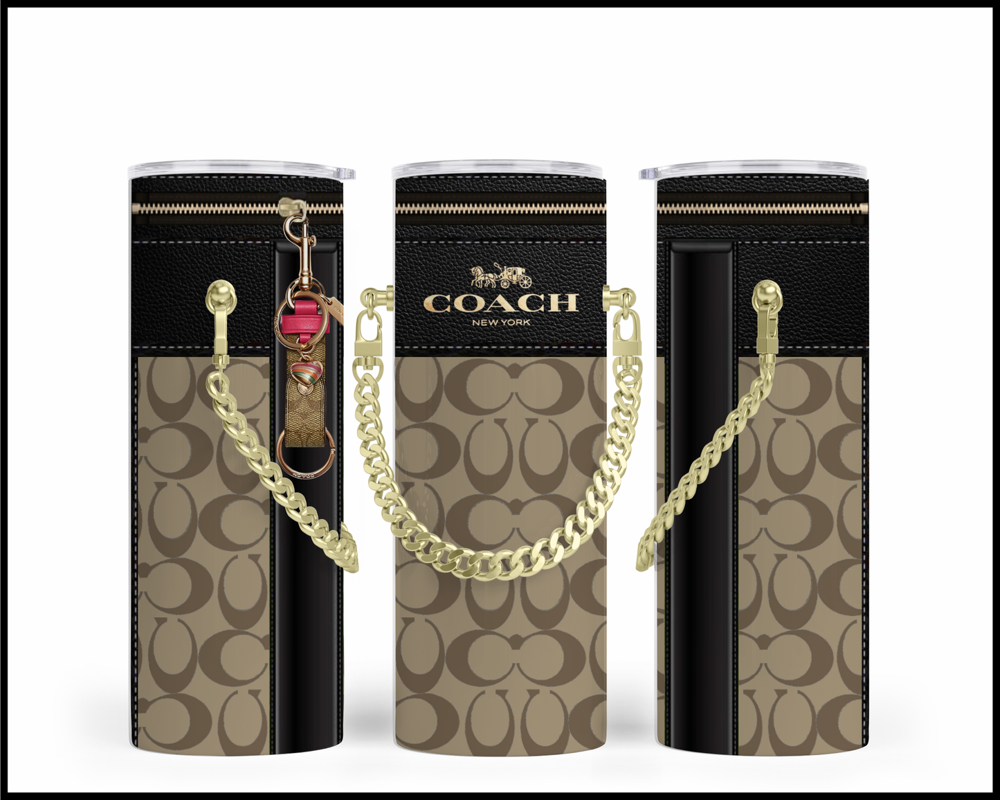 Designer Handbag Inspired Chain Tumbler (057)