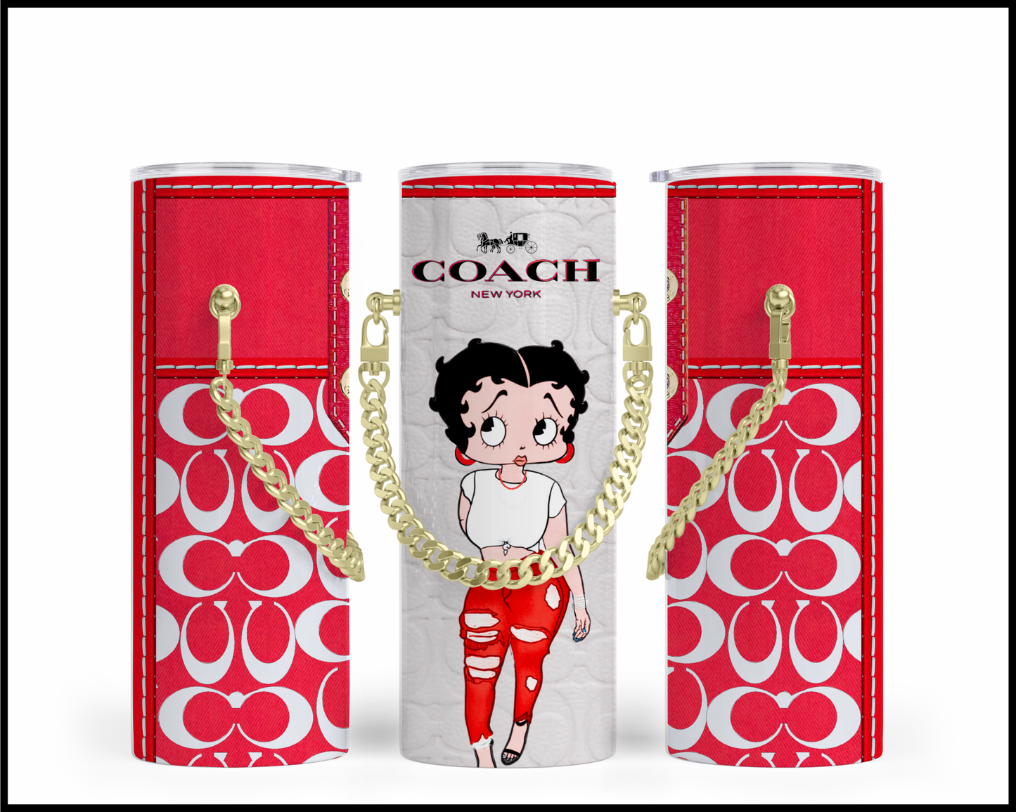 Designer Handbag Inspired Chain Tumbler (075)