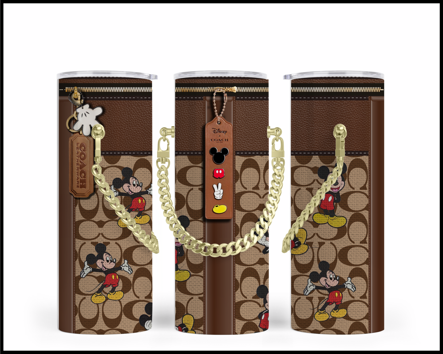 Designer Handbag Inspired Chain Tumbler (028)