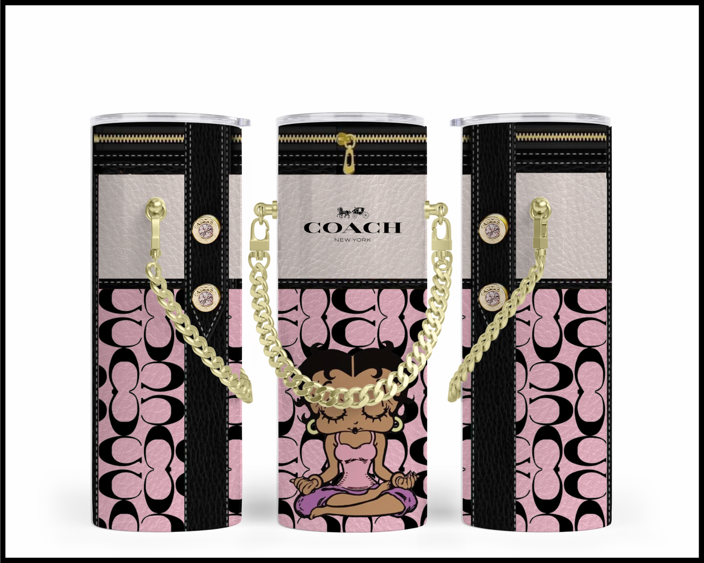 Designer Handbag Inspired Chain Tumbler (077)