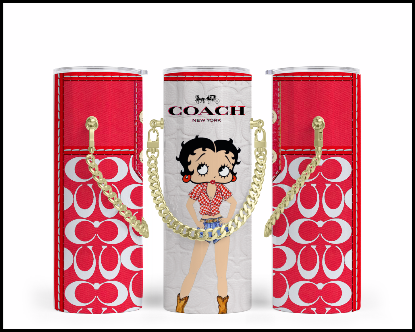 Designer Handbag Inspired Chain Tumbler (079)