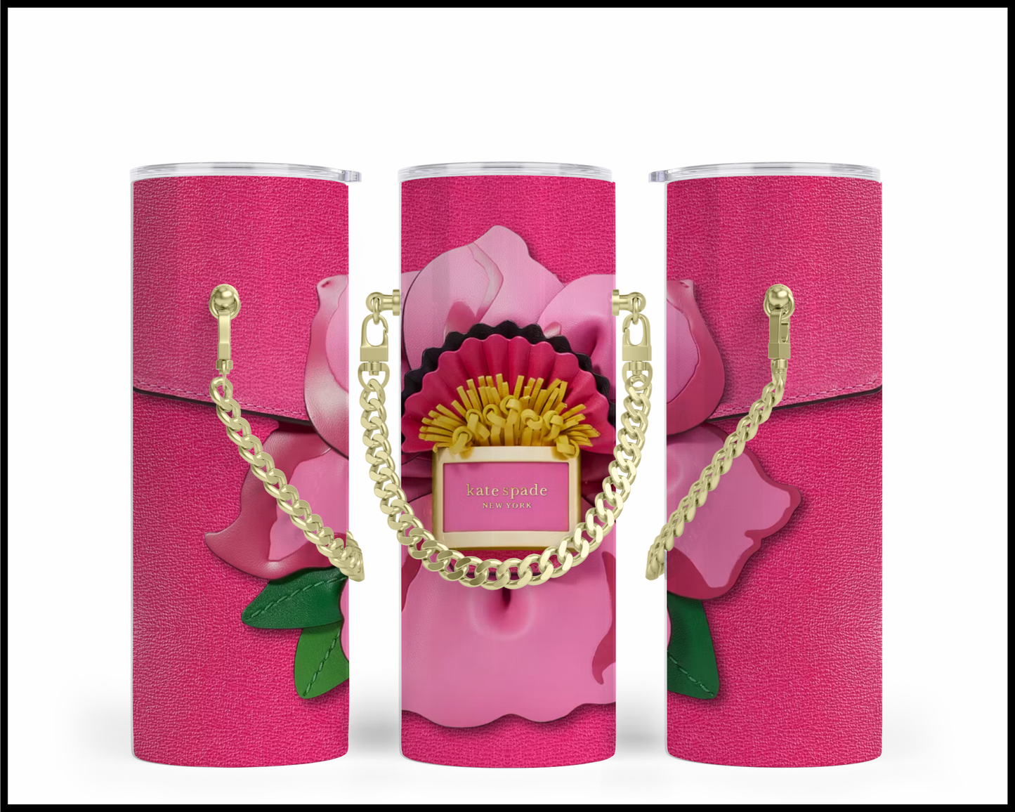 Designer Handbag Inspired Chain Tumbler (018)