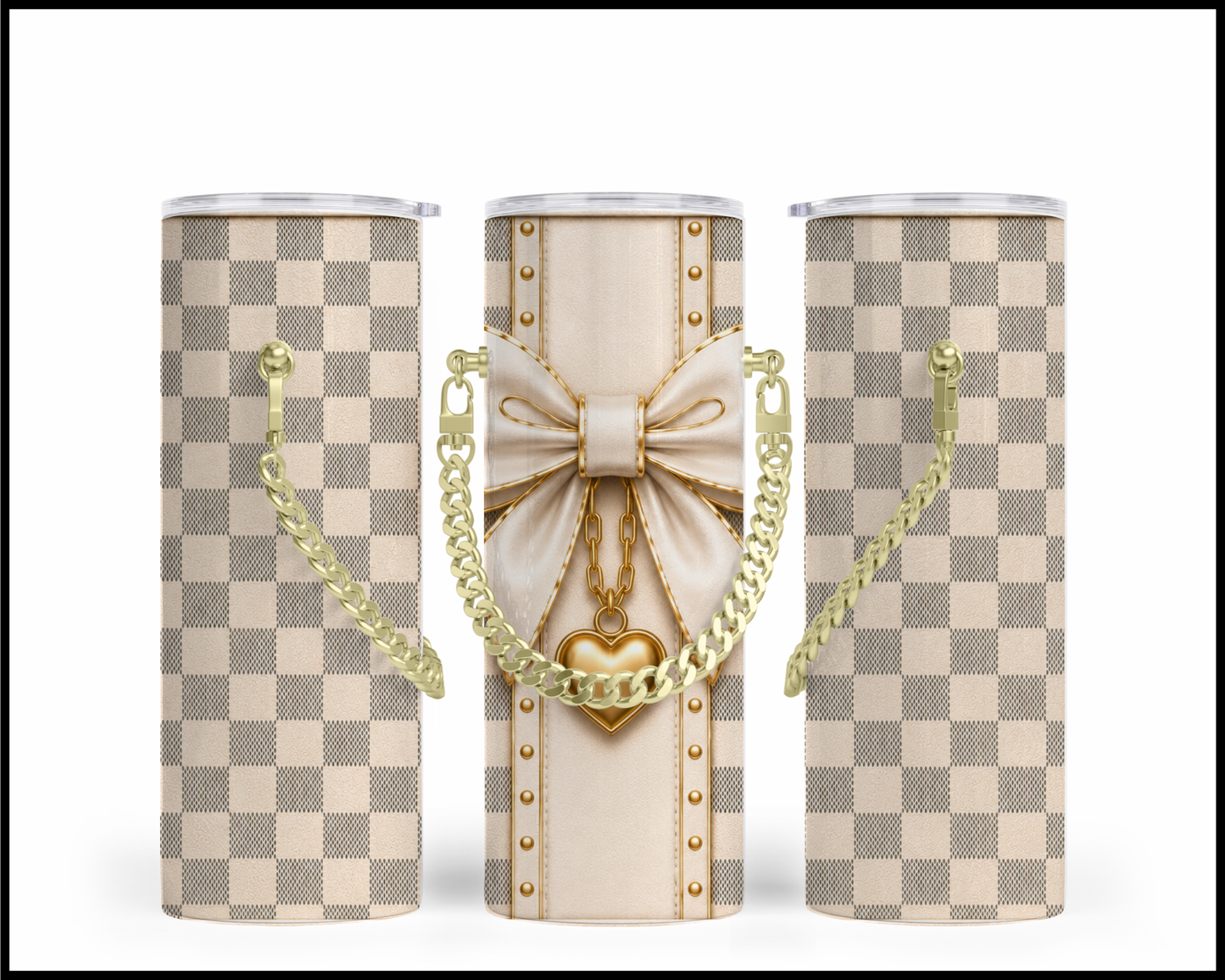 Designer Handbag Inspired Chain Tumbler (033)