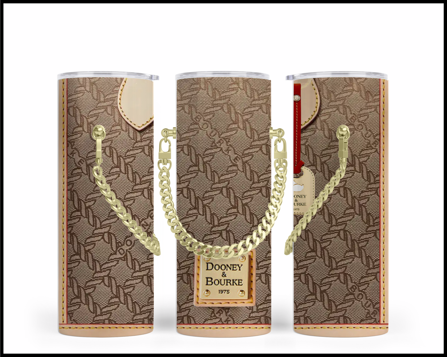 Designer Handbag Inspired Chain Tumbler (002)