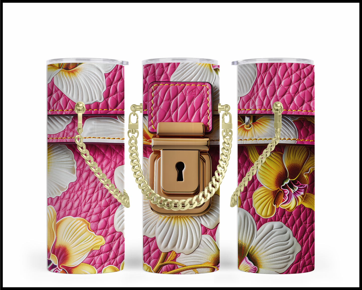 Designer Handbag Inspired Chain Tumbler (023)