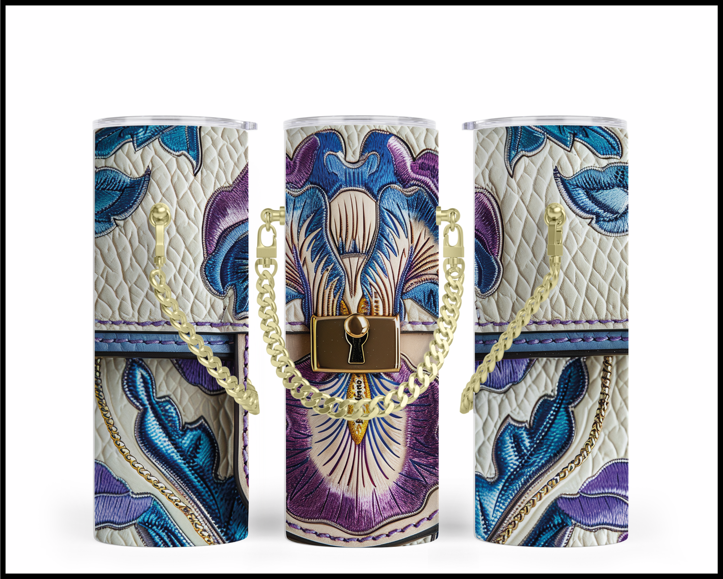 Designer Handbag Inspired Chain Tumbler (077)