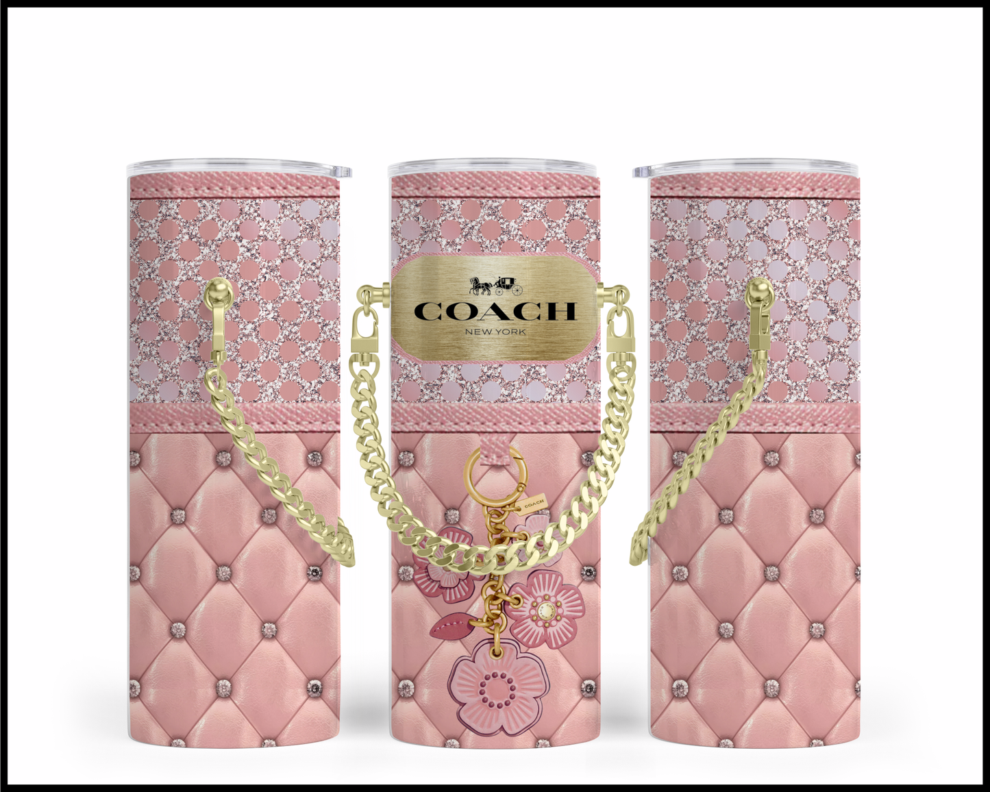 Designer Handbag Inspired Chain Tumbler (062)