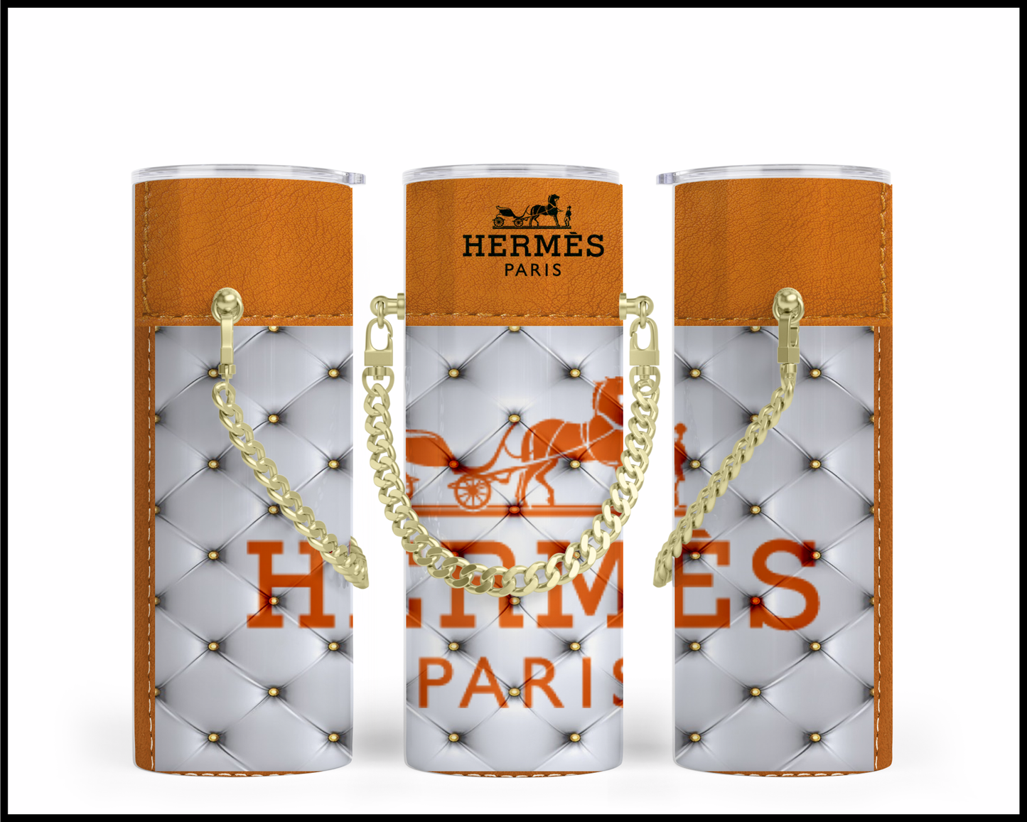 Designer Handbag Inspired Chain Tumbler (013)