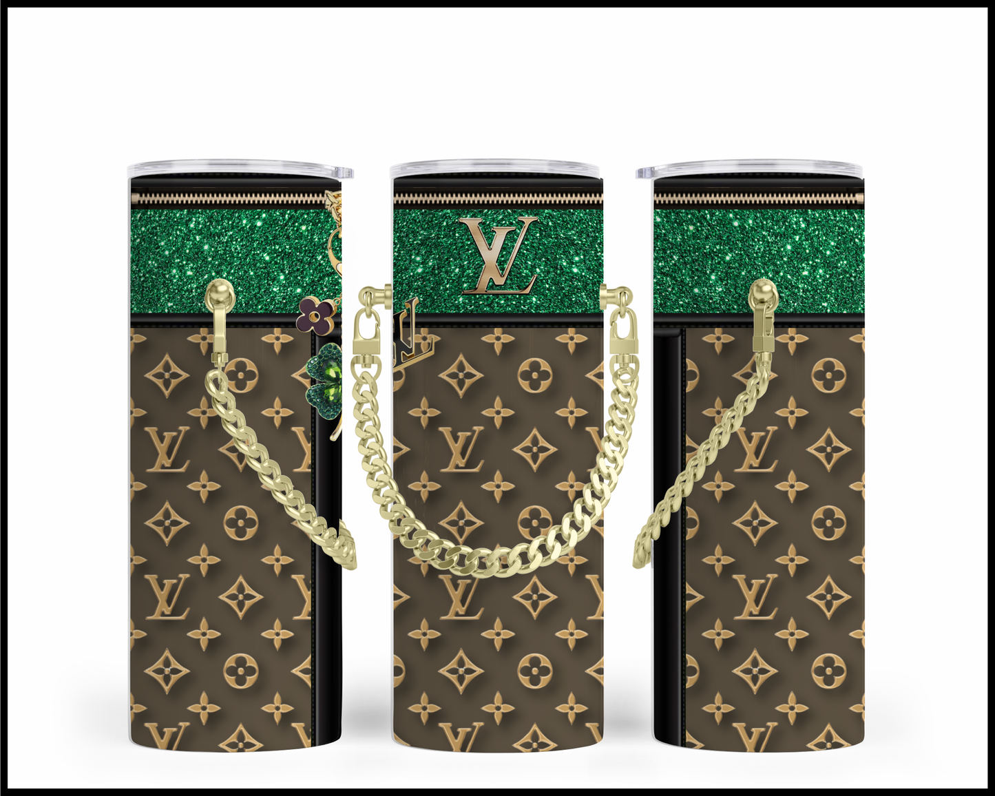 Designer Handbag Inspired Chain Tumbler (042)