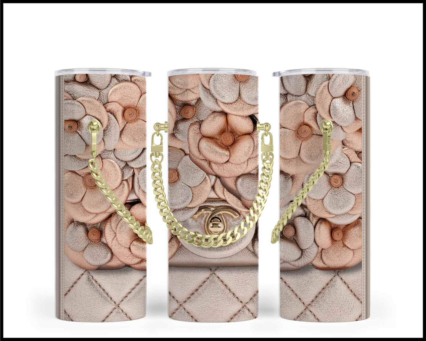 Designer Handbag Inspired Chain Tumbler (002)