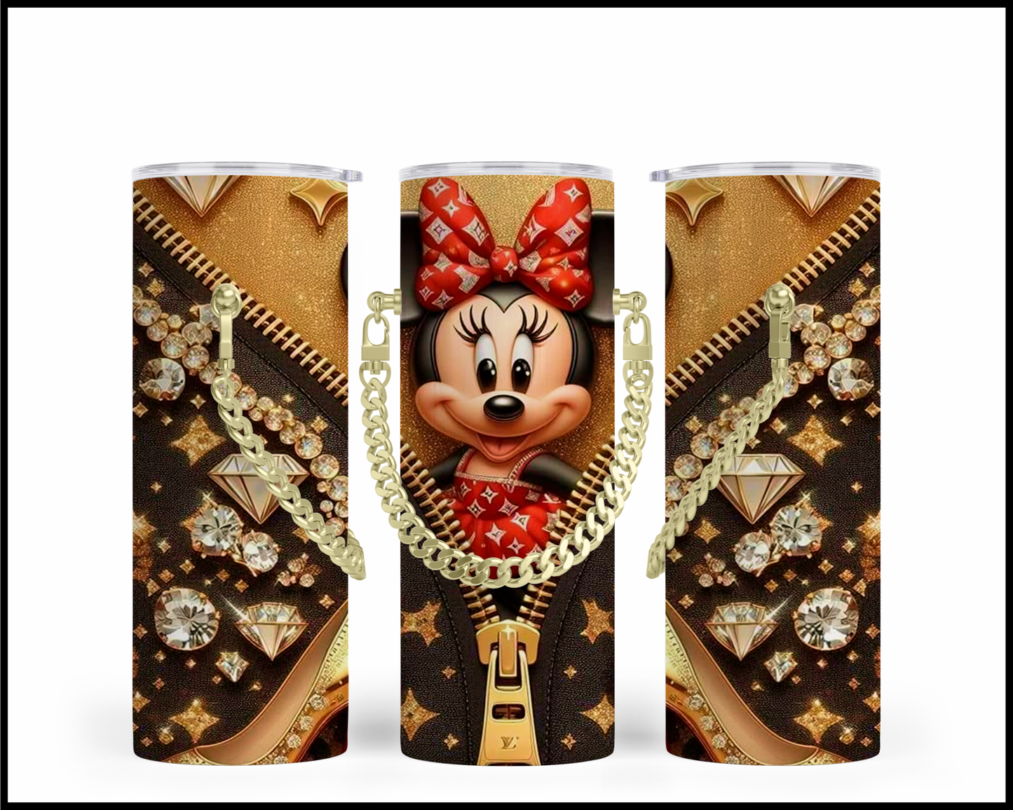 Designer Handbag Inspired Chain Tumbler (4447)