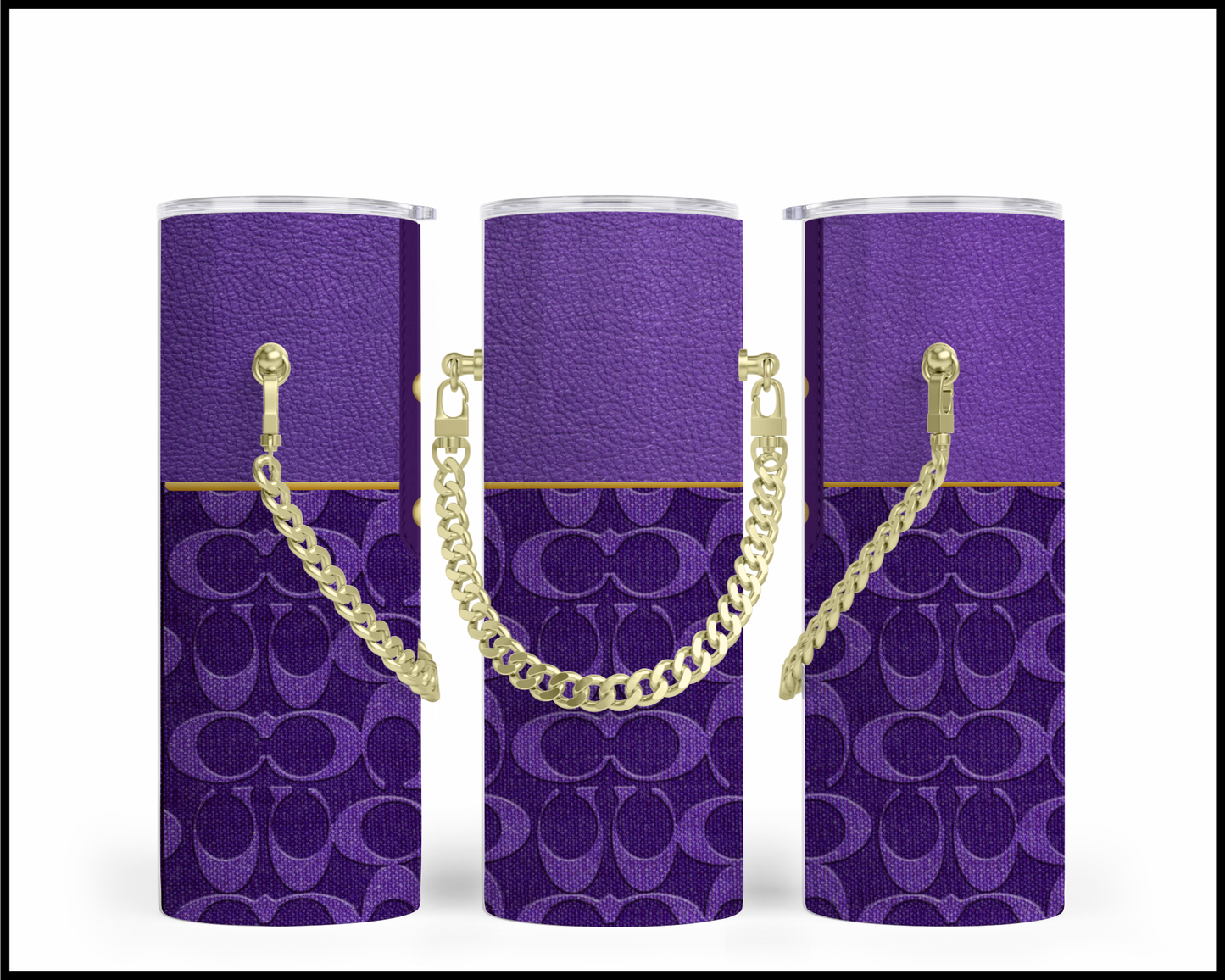 Designer Handbag Inspired Chain Tumbler (014)