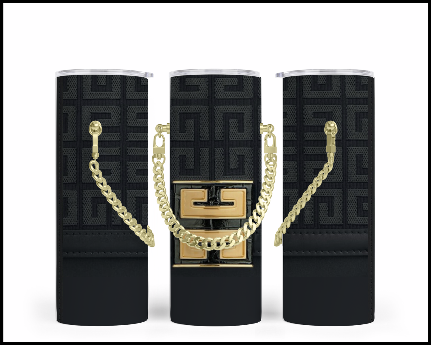 Designer Handbag Inspired Chain Tumbler (002)