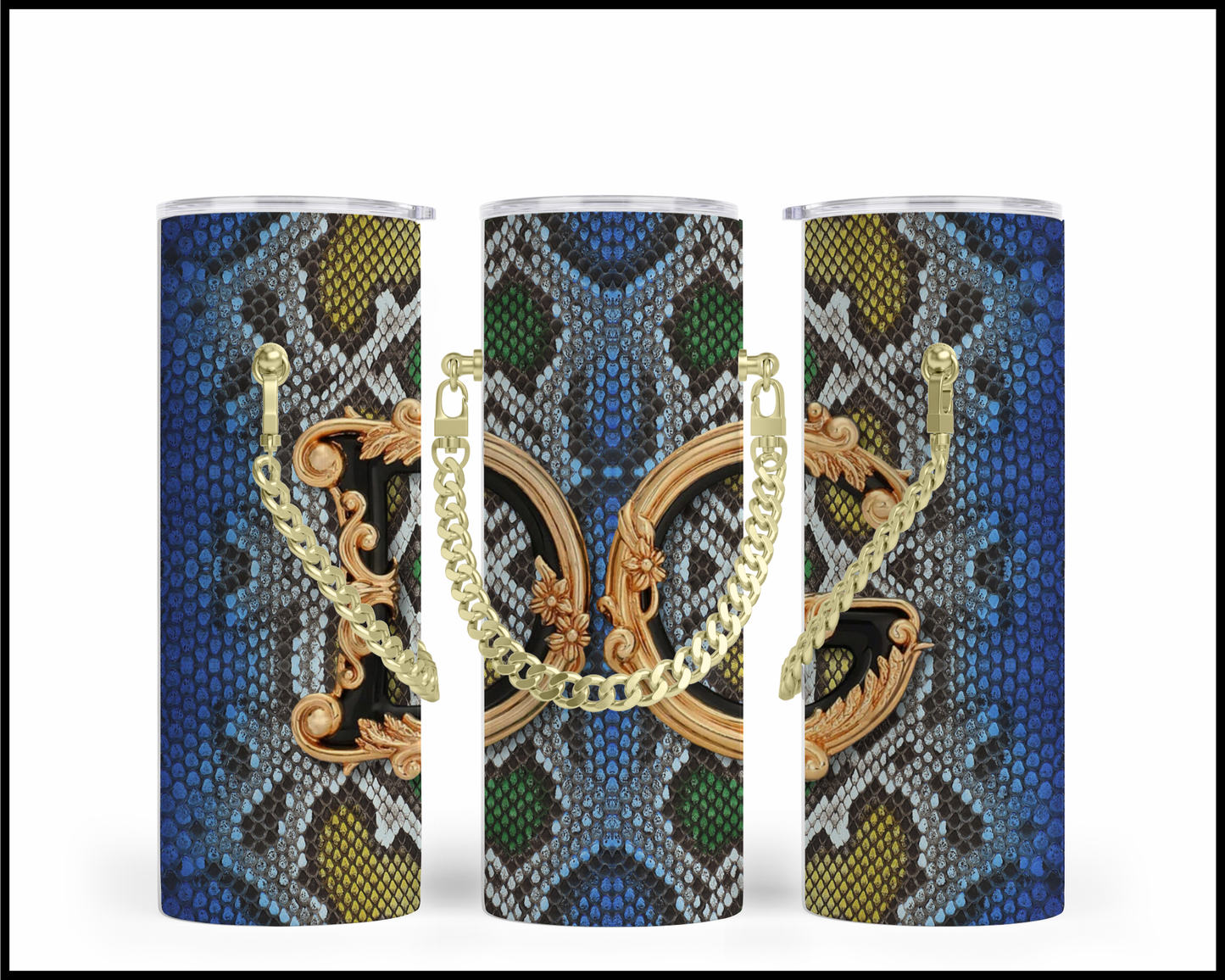 Designer Handbag Inspired Chain Tumbler (002)