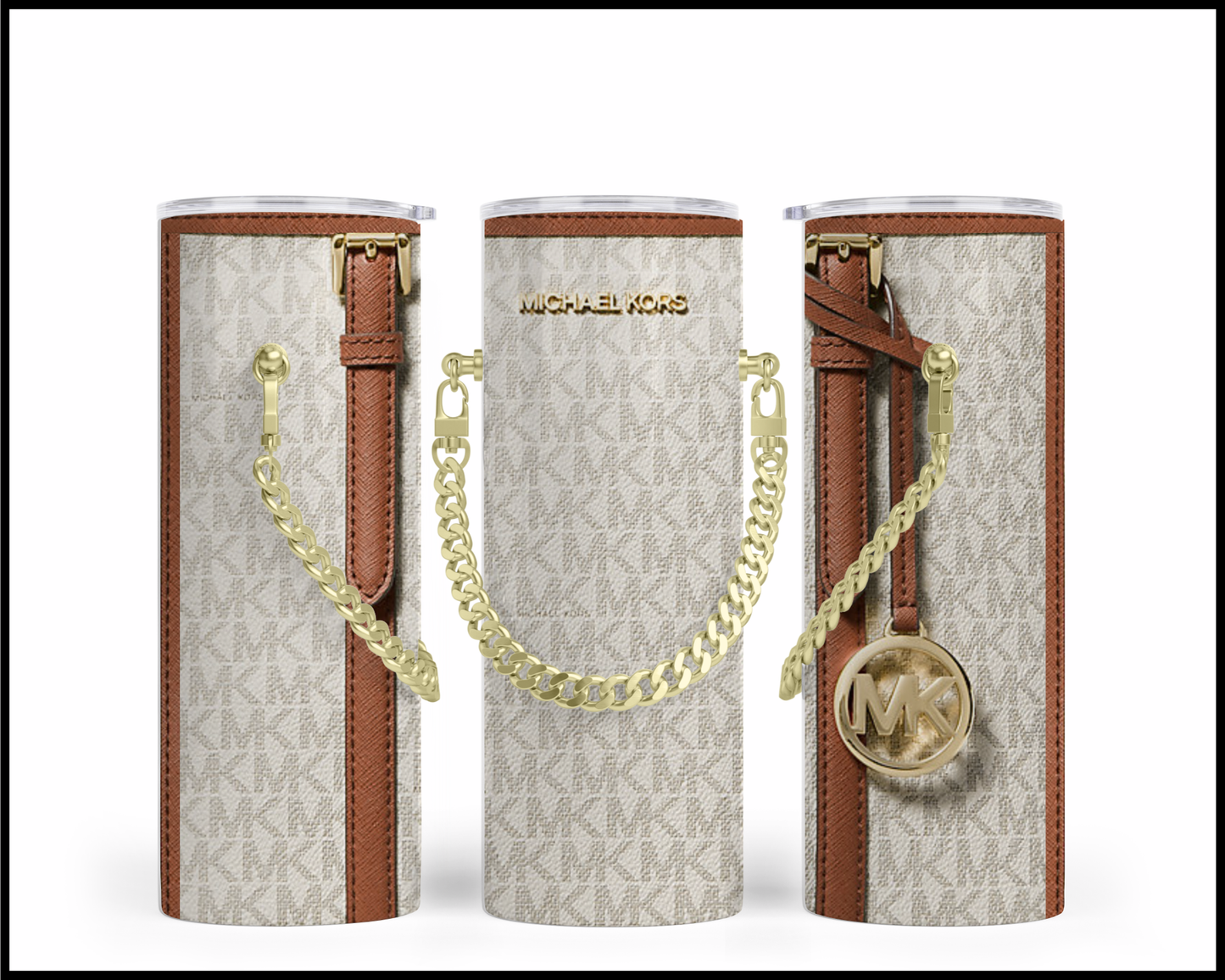 Designer Handbag Inspired Chain Tumbler (002)